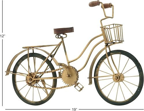 Miniatura 5 de Deco 79 Escultura de bicicleta de metal 19 x 5 x 12 pulgadas marrón