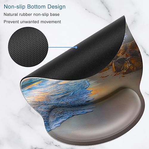 Miniatura 2 de ITNRSIIET Alfombrilla para mouse, alfombrilla de mouse con reposamuñecas, alfombrilla de mouse para mouse para decoración de escritorio inalámbrica,