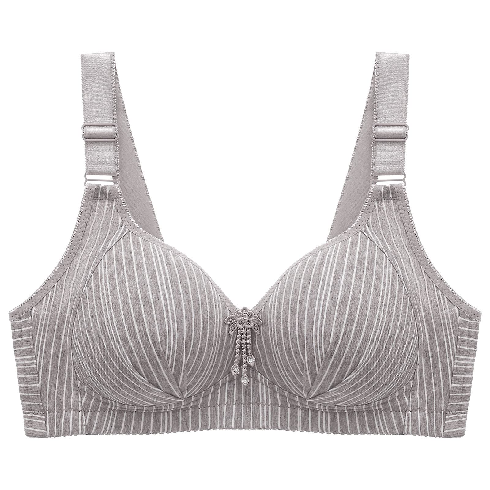 Womens Summer Thin Push-Up Wireless Bra Stripe Jelly Strips No Wire Adjustable Support Bras Comfy Bras Multiway Bras