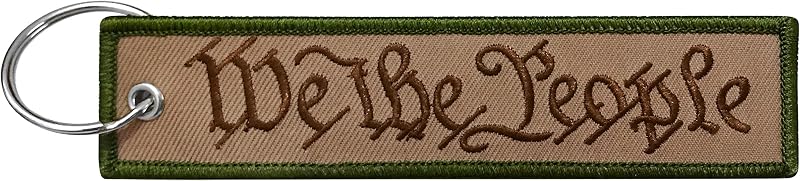 Chaveiro militar MotoLoot We The People com argola, tag bordada para carro, motocicleta e EDC