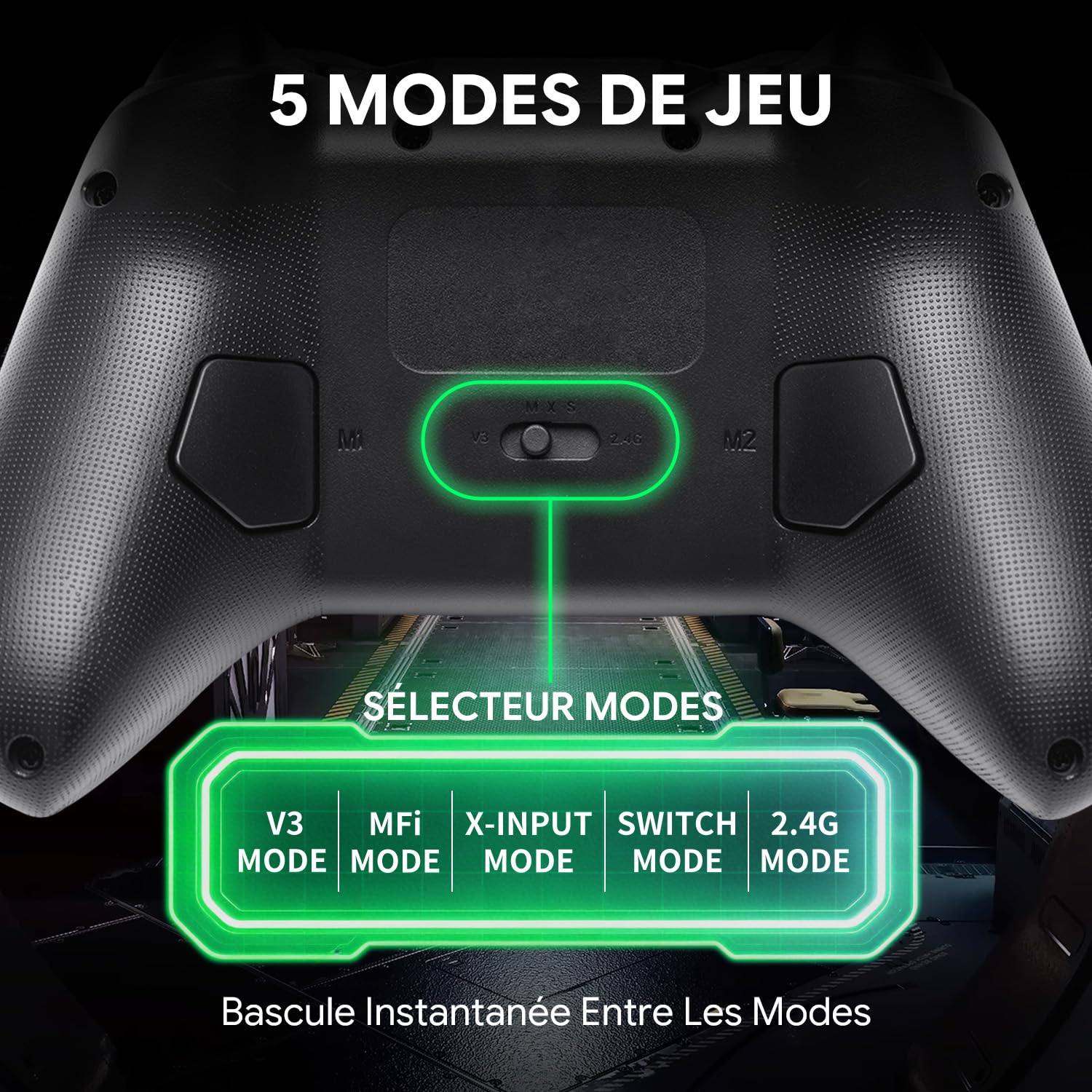 NITHO KARMA Manette Sans Fil Compatible aves Switch, Switch 2, PC Windows, iOS et Android, Gamepad avec Effet Hall, Fonction Macro, Gyroscope 6 Axes, Turbo et Double Vibration - Noir