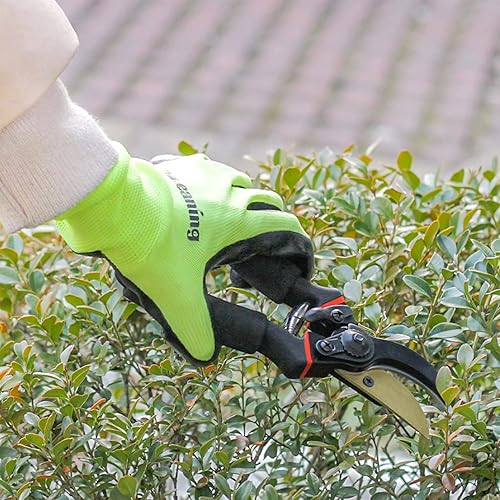 Miniatura 4 de HOMEANING Guantes de jardinería para mujeres y hombres, guantes protectores, guantes de jardín a prueba de espinas, guantes de trabajo al aire libre