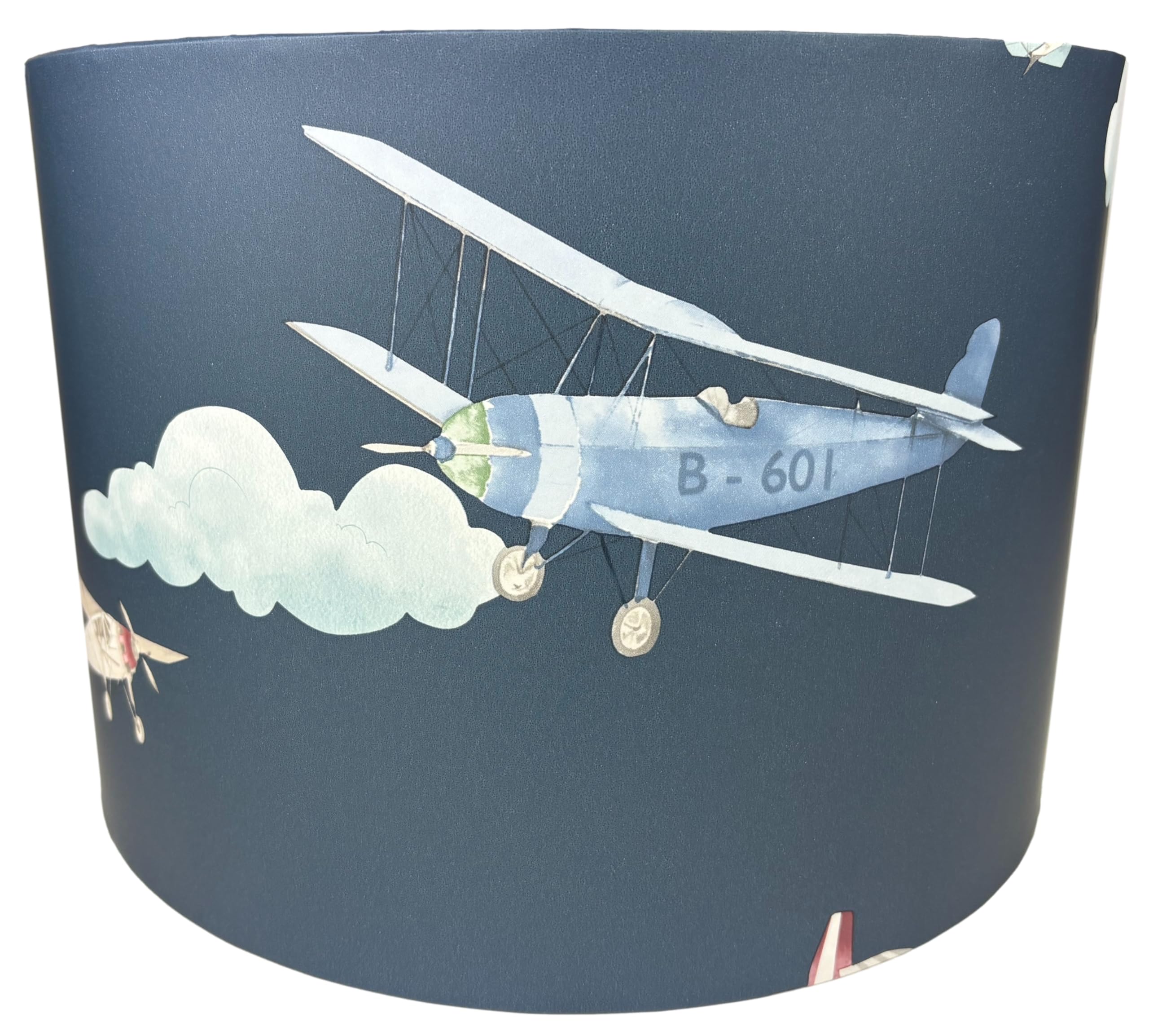 Lampshade Kings Boys Blue Kids Aeroplane Lampshade For Ceiling And Table Lamps – Vintage Plane Light Shade For Girls Bedroom Or Nursery