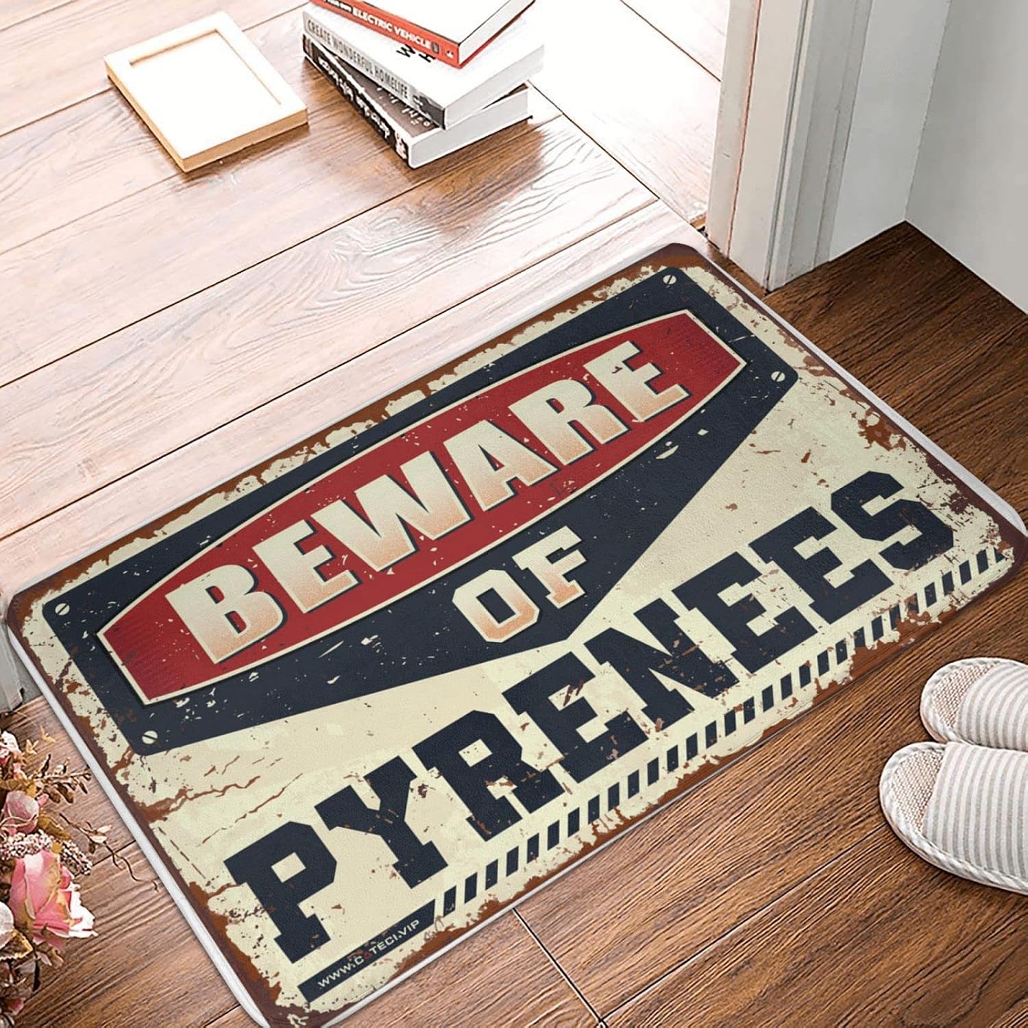 Fall Door Rug Beware of Pyrenees Doormat Plain Welcome Mat Home Mats for Front Door(50X80CM)