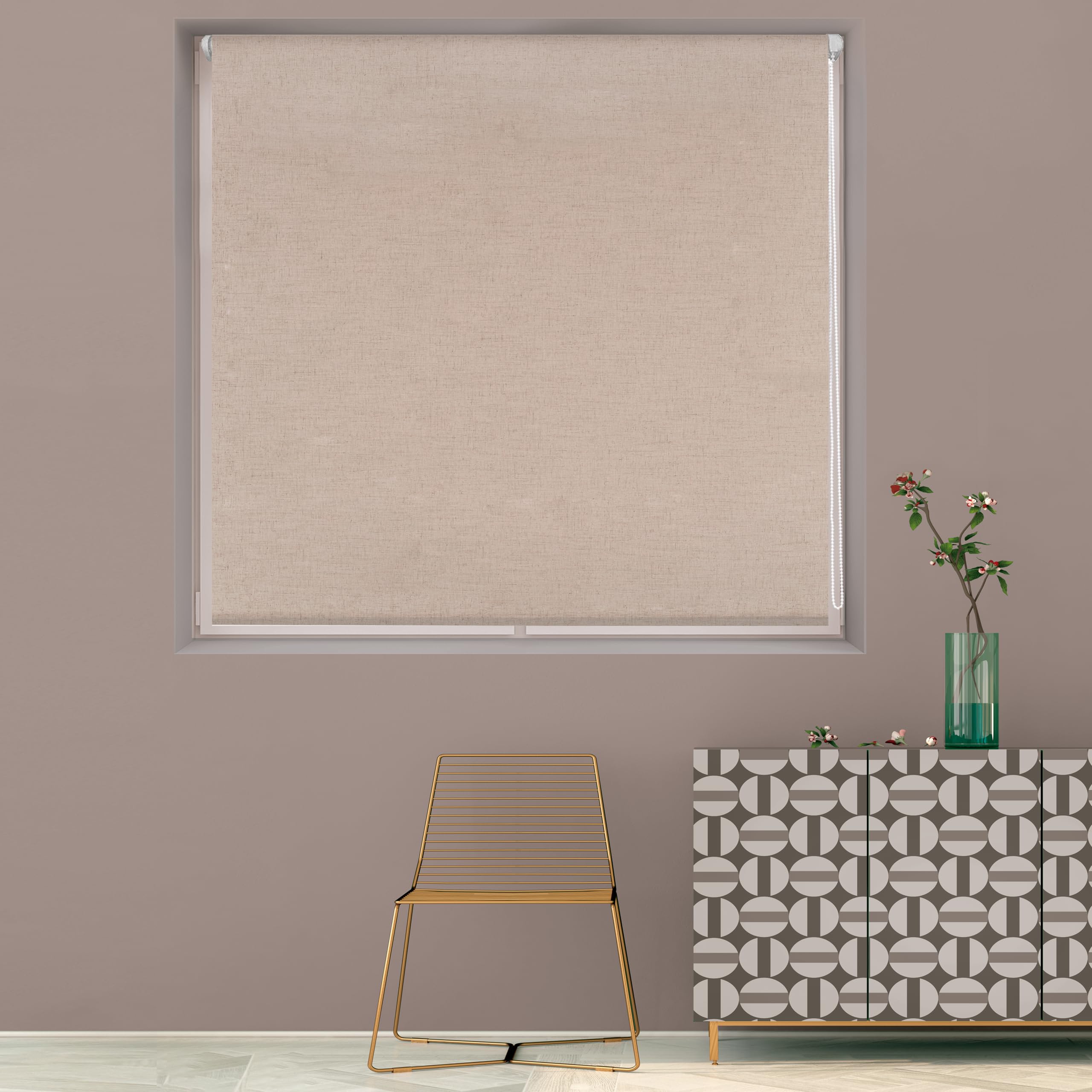 Blindecor Rollo ohne Werkzeug, Blickdicht, einfarbig, 87 x 180 cm (B x H), Stoffgröße 83 x 180 cm, Easyfix Rollos, Leinengewebe
