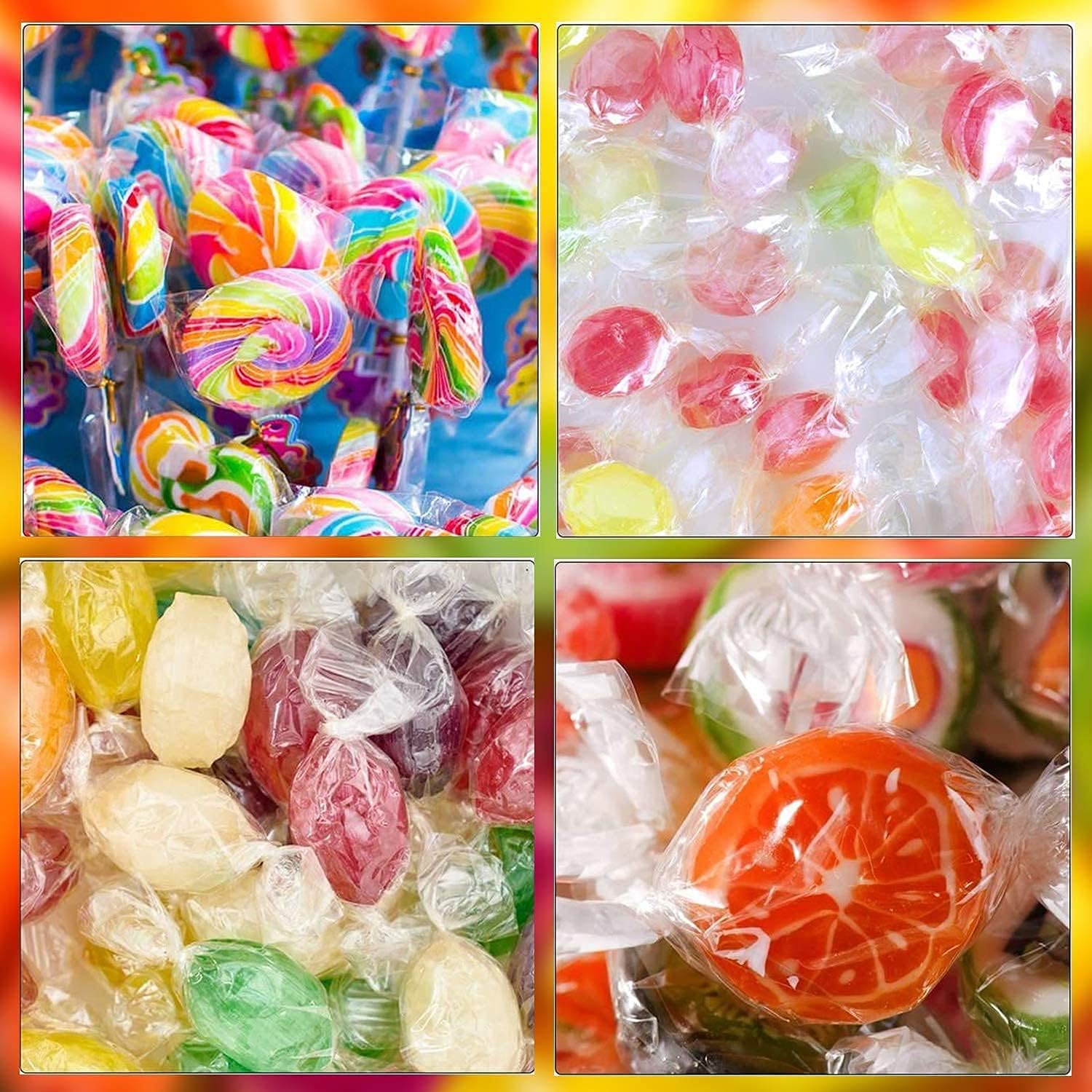 Clear Candy Wrappers for Caramels (300 Pcs 5 x 4.5 inches) - Natural Clear Cellophane Wrappers - Caramel Wrappers - Candy Wrappers for Chocolate - Hard Candy Wrappers - Lollipop Wrappers