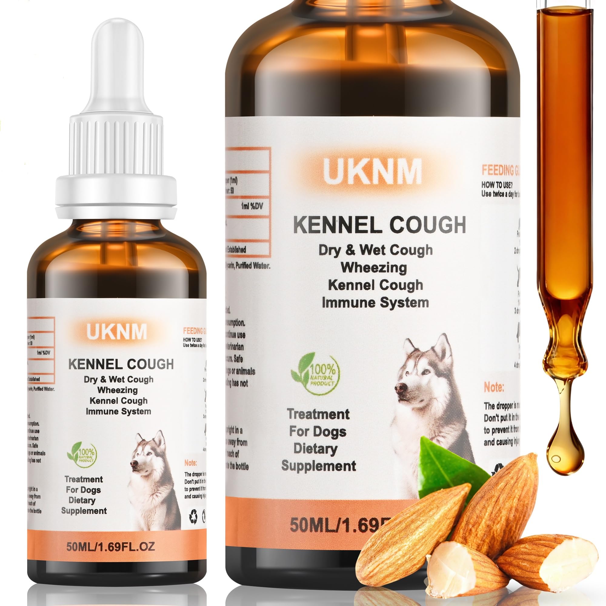 Kennel Cough Treatment, UKNM Kennel Cough Drops for Dogs,Natural Cough Supplement for Dogs,Herbal Kennel Cough Drops for All Breeds & Size