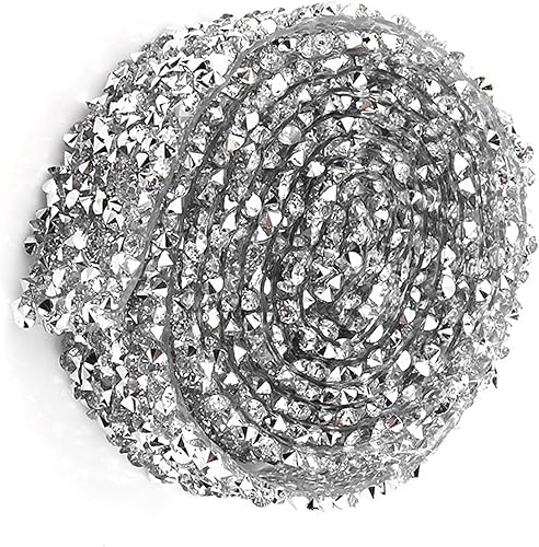 Miniatura 8 de Cinta de diamantes de imitación de cristal, rollo de cinta decorativa con diamantes de imitación brillantes para bodas, decoración de pasteles,