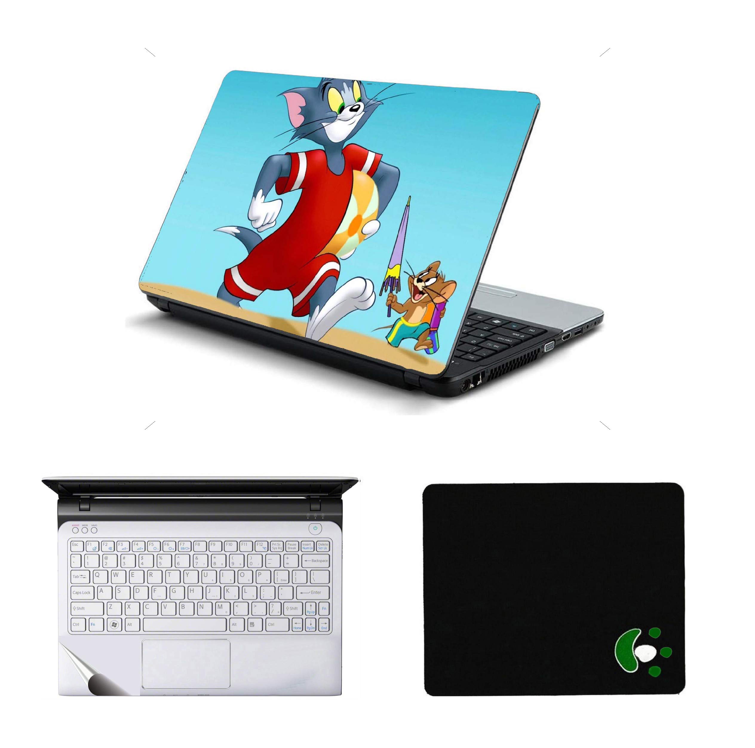 StickerKing 3in1 Laptop Accessories Combo 15.6 Inch Sporty Tom & Jerry Laptop Skins Stickers, Mouse Pad and Palmrest Skin for HP-DELL-Lenovo-Asus-Acer Laptops || Notebooks (B08NPJQRB7) Amazon Price History, Amazon Price Tracker