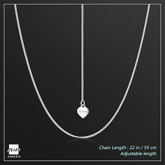 Collanina In Argento Sterling 925 Amberta® - Catenina Barbazzale Elegante Per Donne - Lunghezze 36-60 Cm - Foto 4