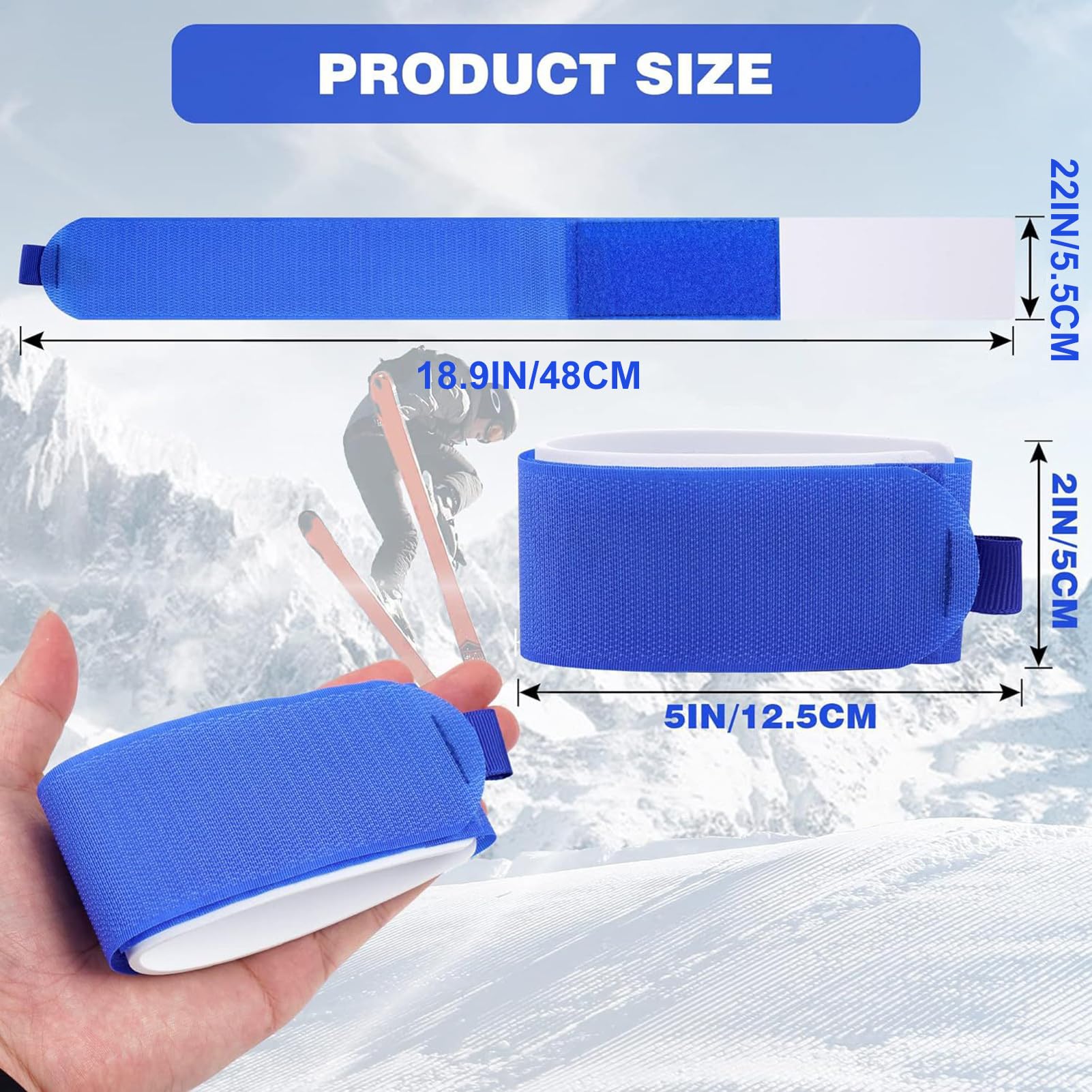 Cinghie porta sci, lacci per snowboard e sci, 4 cinghie regolabili in nylon, cinghie per il trasporto, accessori per sport invernali