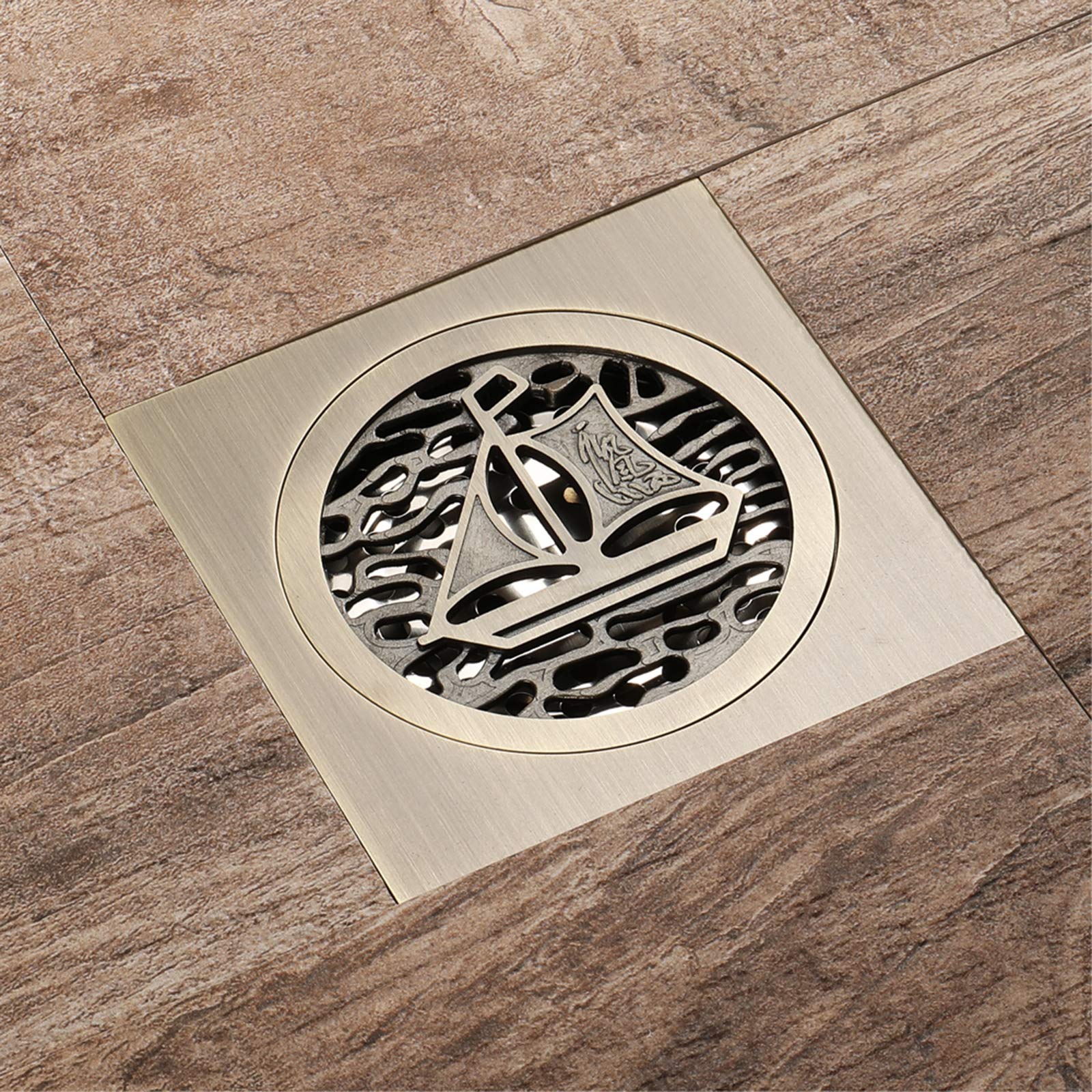 Odpływ prysznicowy Mosiądz kwadratowy 4 cale Odpływ podłogowy Antyczny brąz Odpływ podłogowy Łazienka Odpływ prysznicowy ze zdejmowaną pokrywą, rdzeń mosiężny