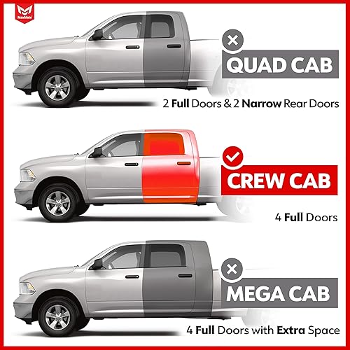 Miniatura 9 de MaxMate Estribos laterales ovalados de 3.5 pulgadas compatibles con Dodge Ram 1500 2009-2018 2010-2025 2500 3500 2019-2024 Classic  Crew Cab