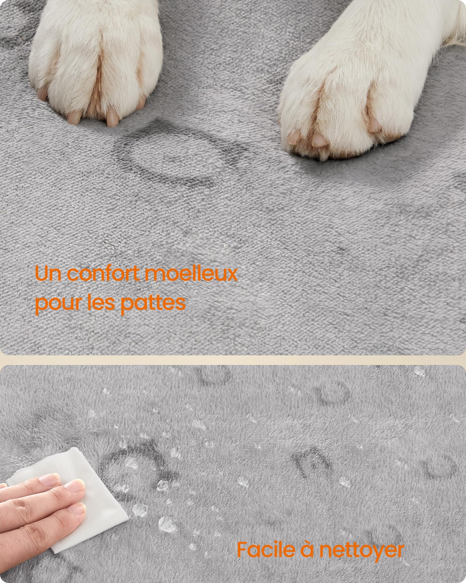 Feandrea Tapis Absorbant Lavable pour Chien, 2 Paquets, Réutilisable, 183 x 183 cm, XXL, Tapis Éducateur pour Animaux, Anti-Fuite, Antidérapant, pour Chiens, Chats, Lapins, Gris Tourterelle PTD005G01