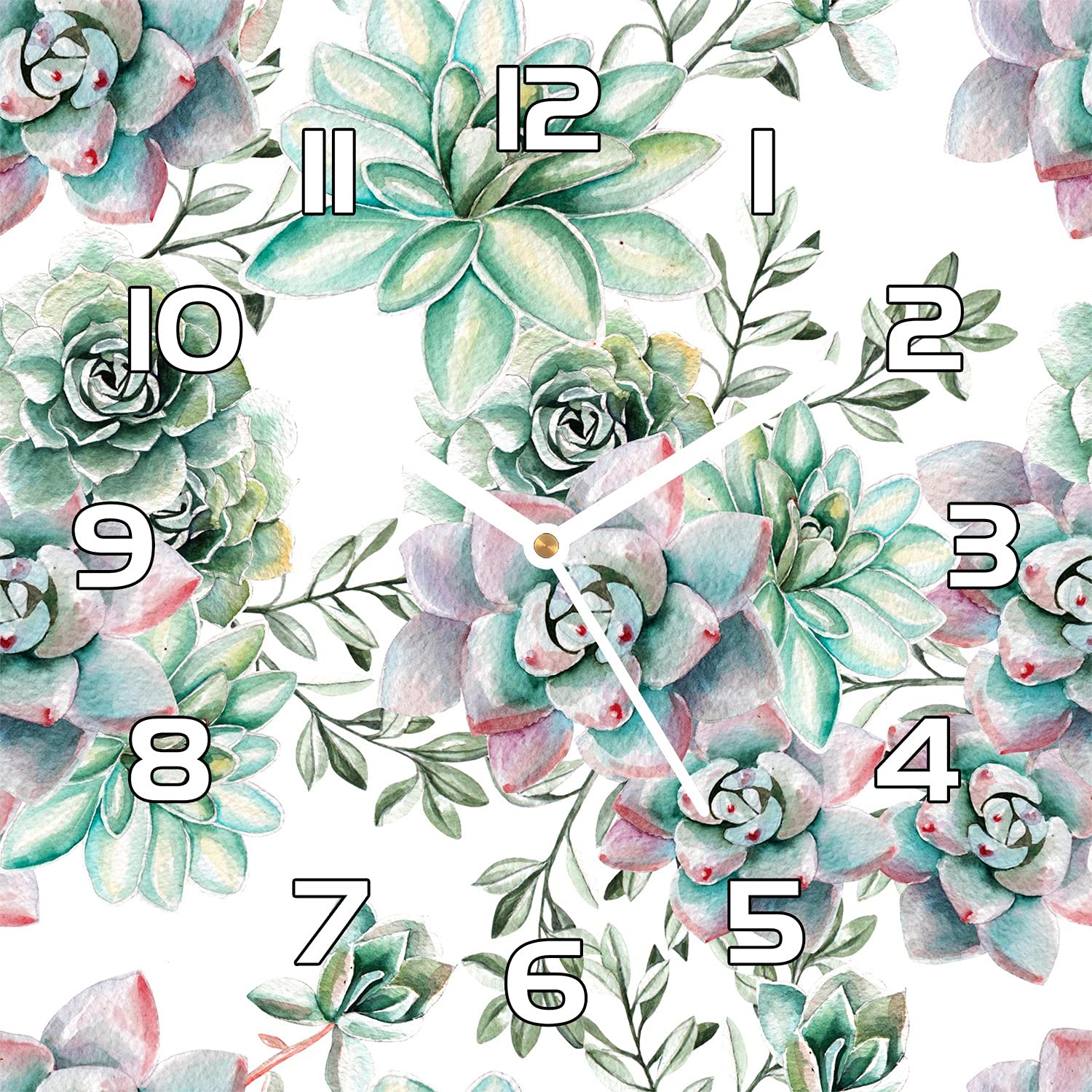 Horloge en verre murale 30x30 cm impression moderne salon cuisine