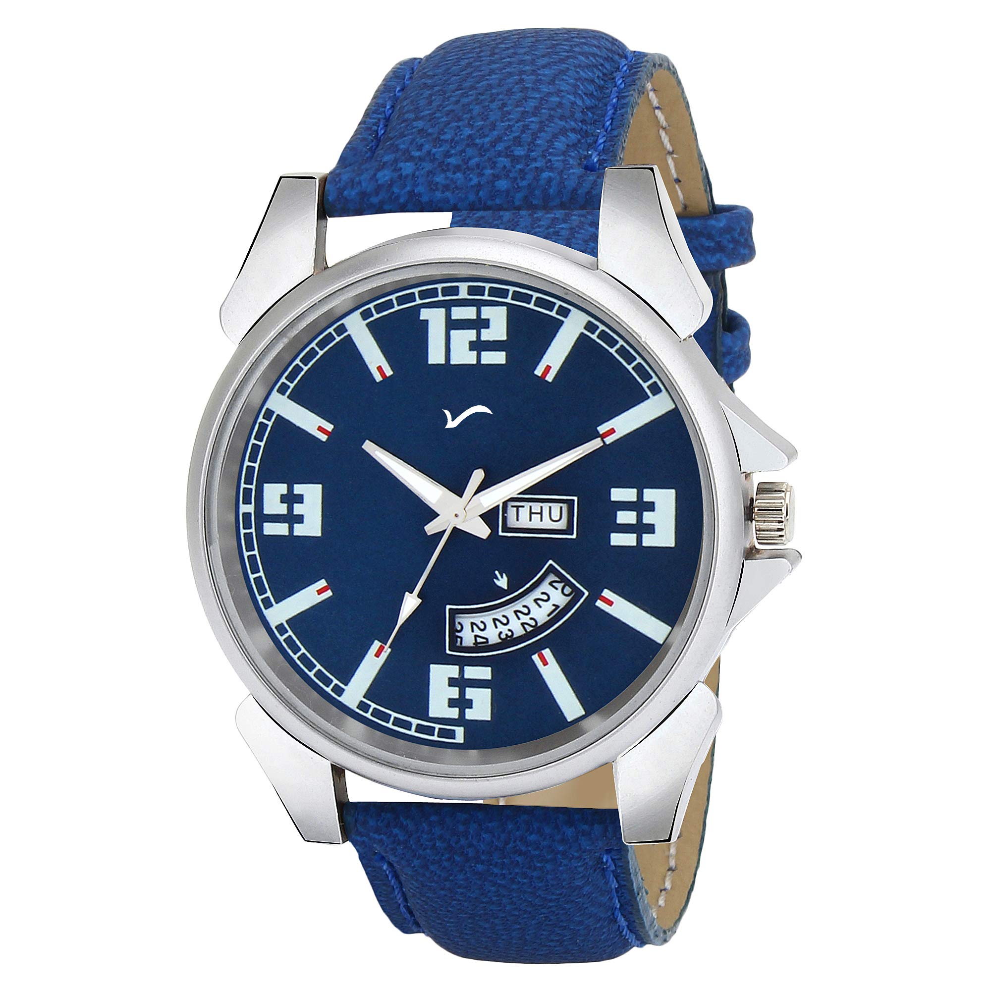 WRIGHTRACK Exclusive SeriesQuartz Movement Leather Strap Day & Date Blue Dial Analogue Mens and Boys Wrist Watch (WTSM59) (B07MFJNPVN) Amazon Price History, Amazon Price Tracker
