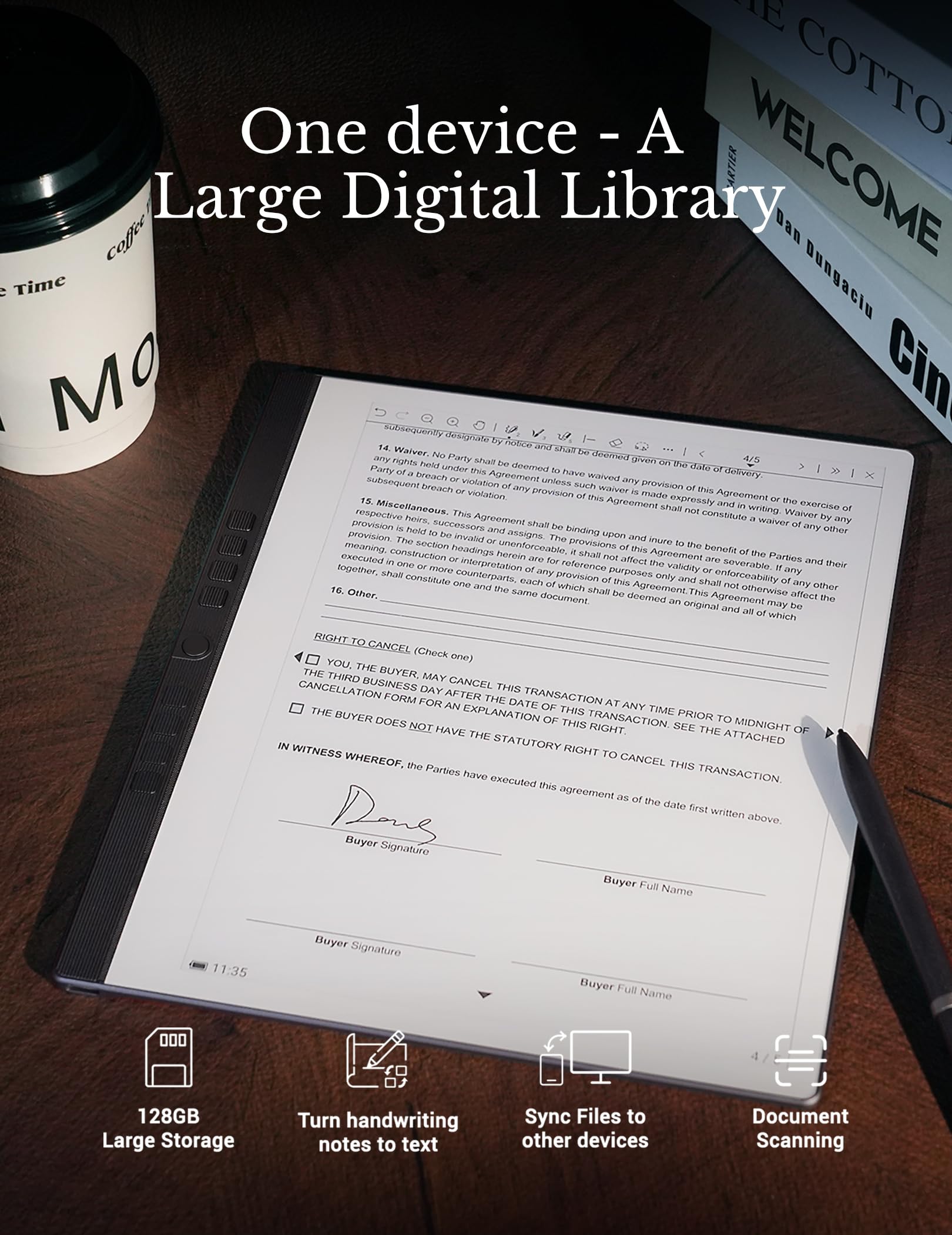 Penstar eNote 2 E-Ink Carnet numérique avec stylo, tablette AI Enote 10,3"