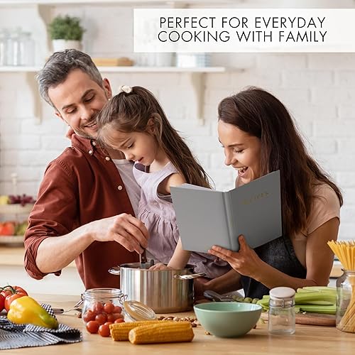 Miniatura 5 de ZICOTO Libro de recetas estético en blanco con cubierta impermeable, el cuaderno de recetas perfecto para escribir en tus propias recetas, libro de