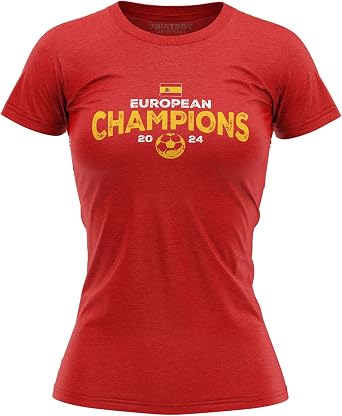 Spain European 2024 Soccer Champions Tshirt for Women, Spanish Jesery 2024 European Champions, Espana Football Apparel