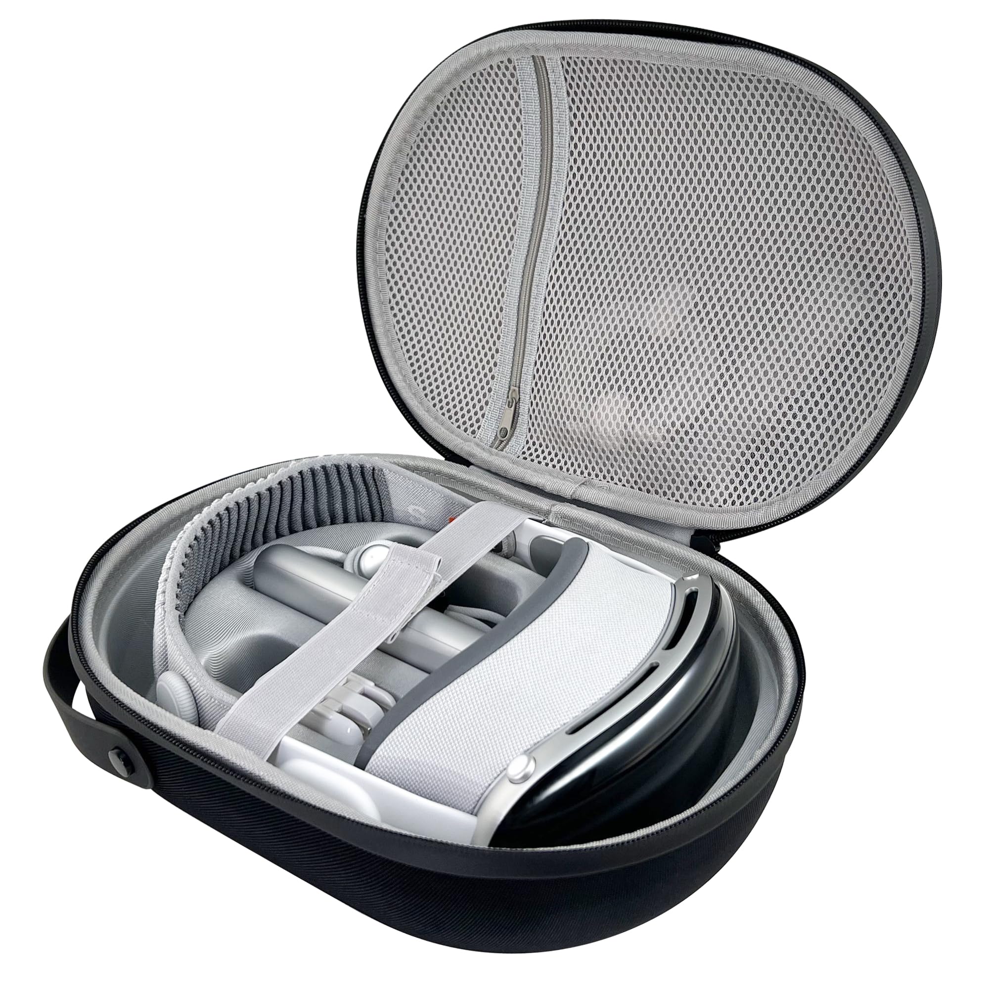 Hard Carrying Case Compatible for Apple Vision Pro, Accessories VR Headset with Elite Strap, Ultra-Sleek Design for Travel (Black)