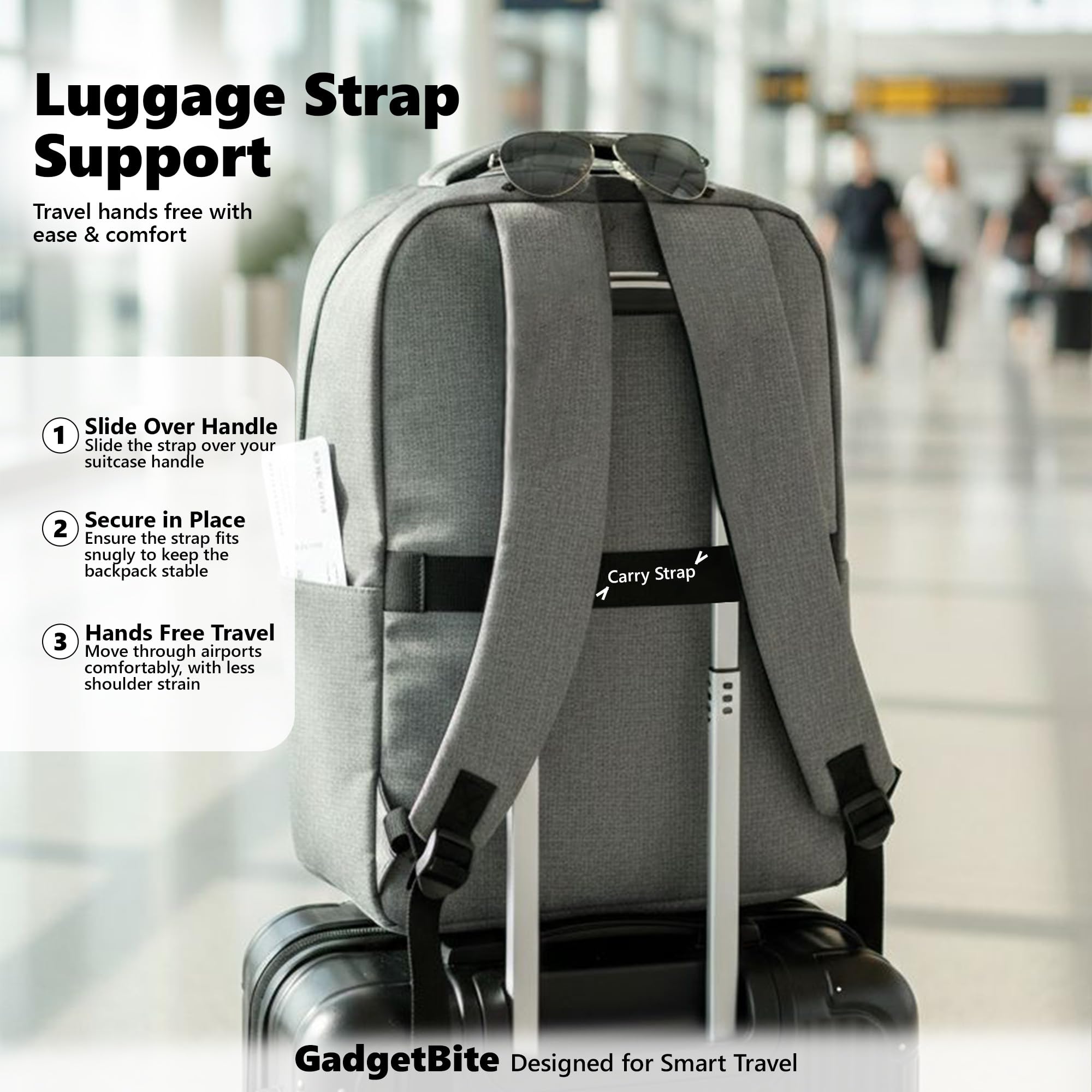 GadgetBite Graphite 20L Laptop Backpack with 15.6" Laptop Compartment, USB Charging Port, Organiser Pockets and Bottle Holder. Ideal for Office, College and Travel — Amazon image 3