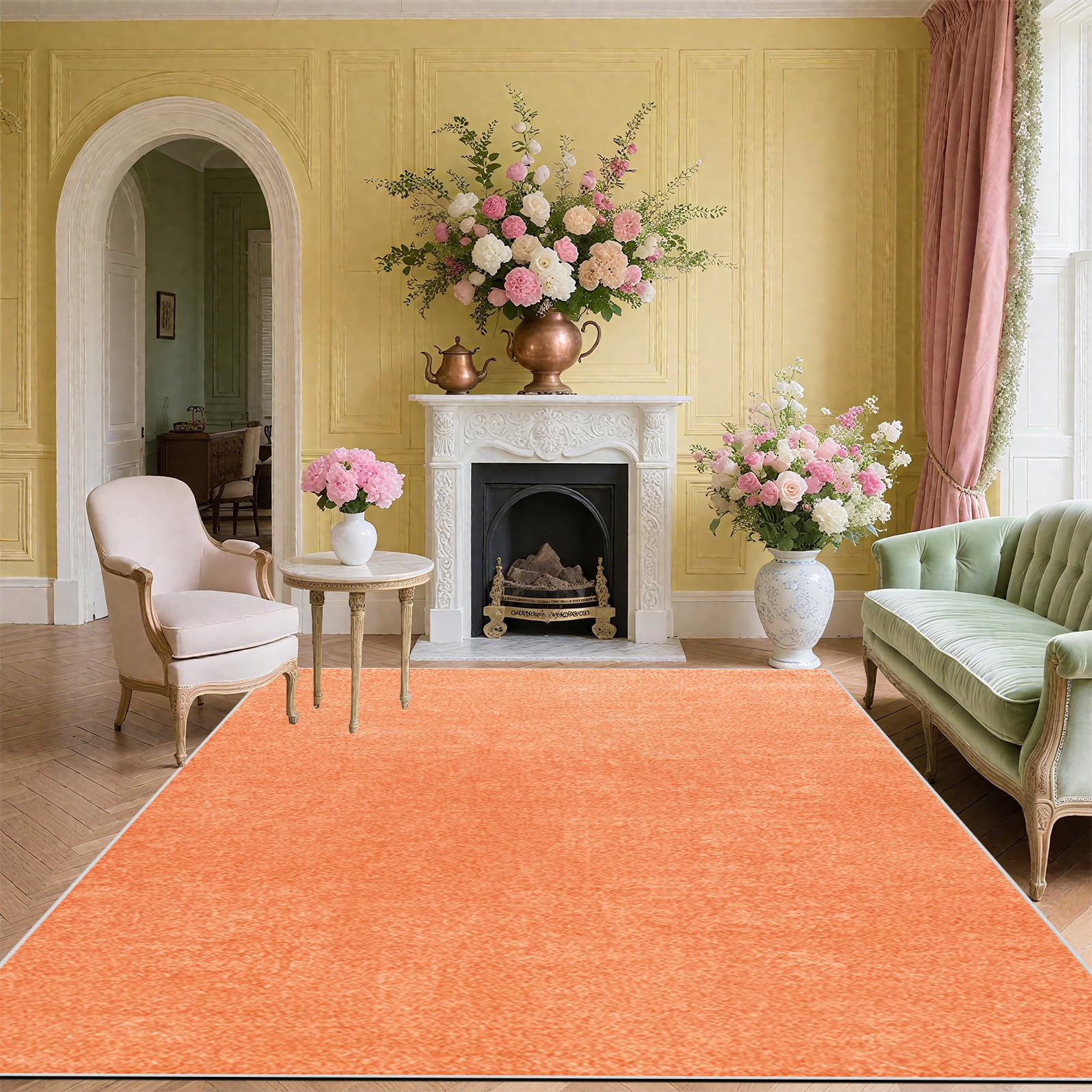 Fjhaeuo Carpet Runner for Hallway Non Slip Long Kitchen Runners Large Rugs Living Room, Short Pile Washable Rug Area Rugs for Bedroom Dining Room bathroom sink carpet 200 x 290 cm