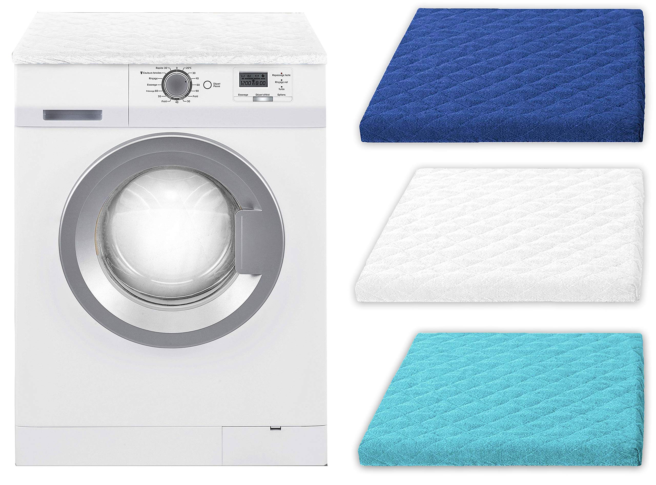 Copri Lavatrice E Asciugatrice 60x60 Cm - Copertura Imbottita Crema Per Elettrodomestici - Foto 3