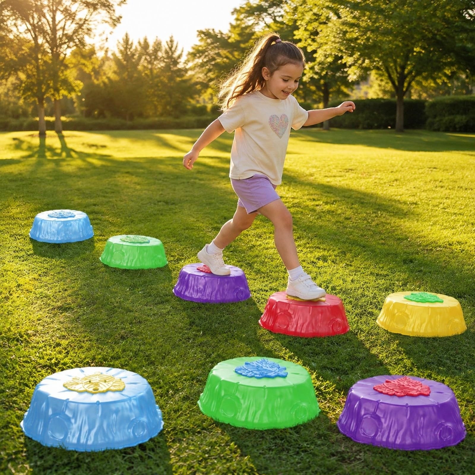 Milageto 8 Pezzi Pietra D'equilibrio Stabile | Pietra D'equilibrio con perficie Strutturata, per Giochi in Casa, Scuole Dell'infanzia