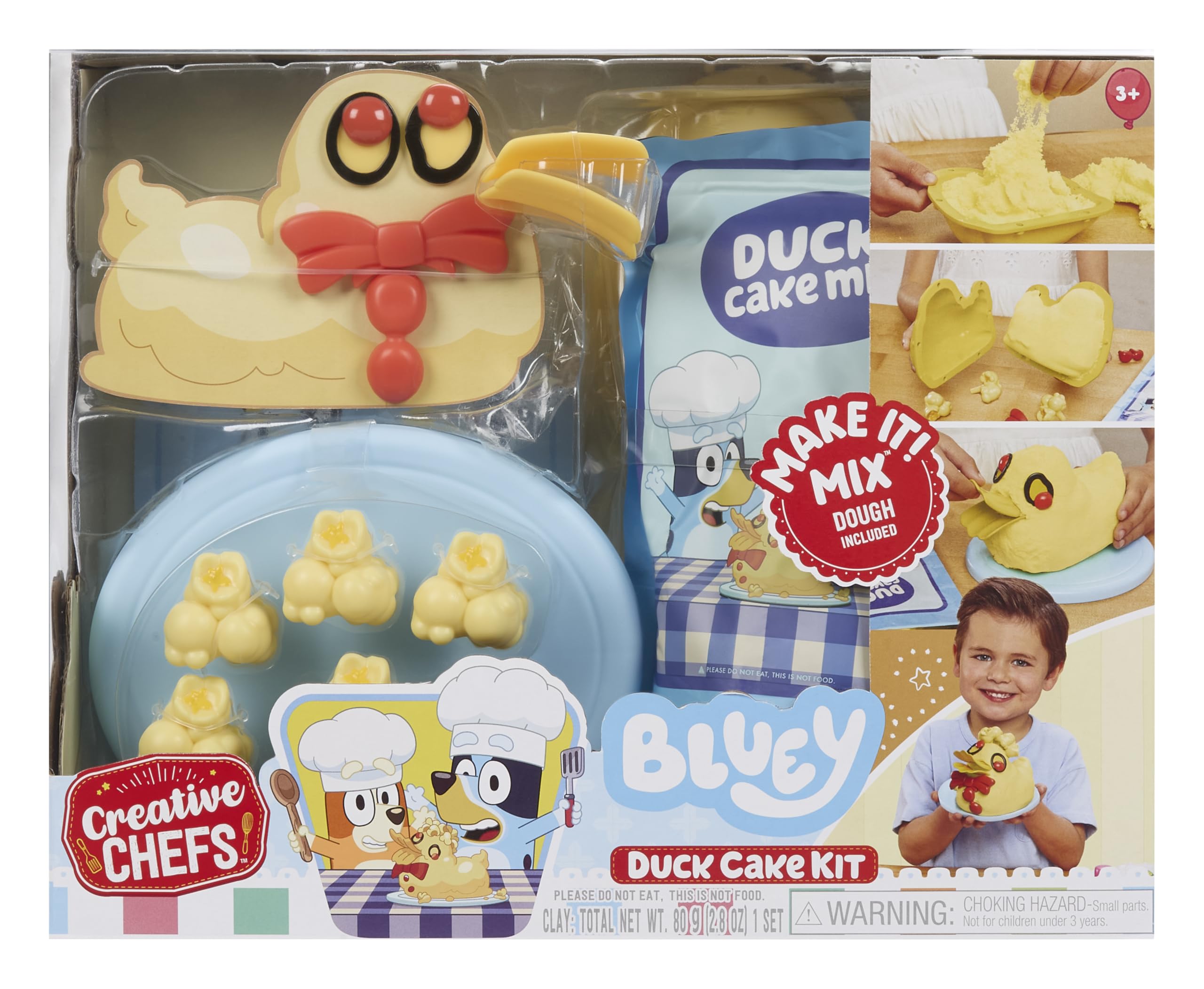 Little Tikes Creative Chefs Bluey Duck Cake Kit - Include Make It Mix e 15 accessori realistici, set di cucina per gioco finto, non commestibile, adatto a bambini e bambine - Età 3+