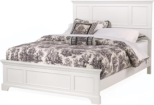 Cama tamaño Queen Home Styles 5531-500 Bedford acabado ébano negro Madera Blanco