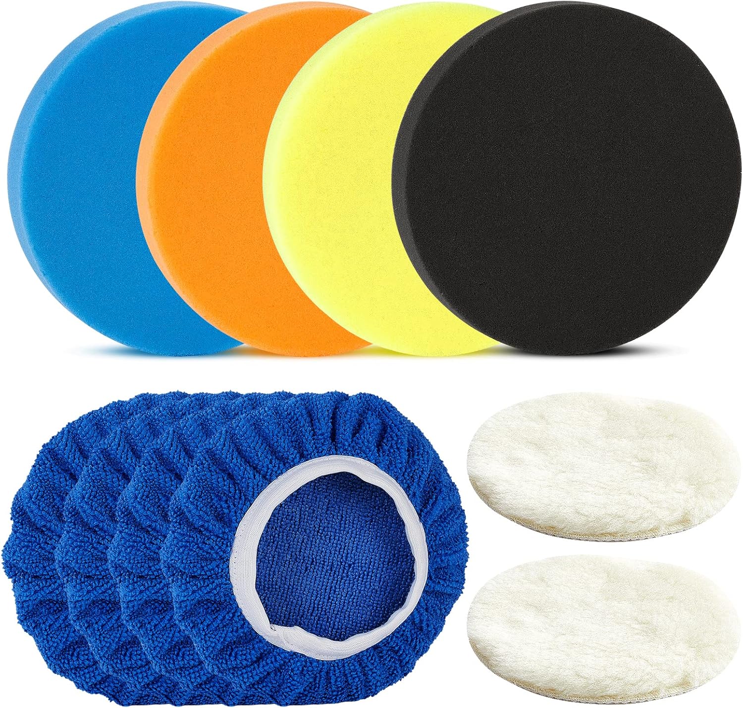 Avhrit 6 Inch Buffing Polishing Pads, Wool Pad, Compound