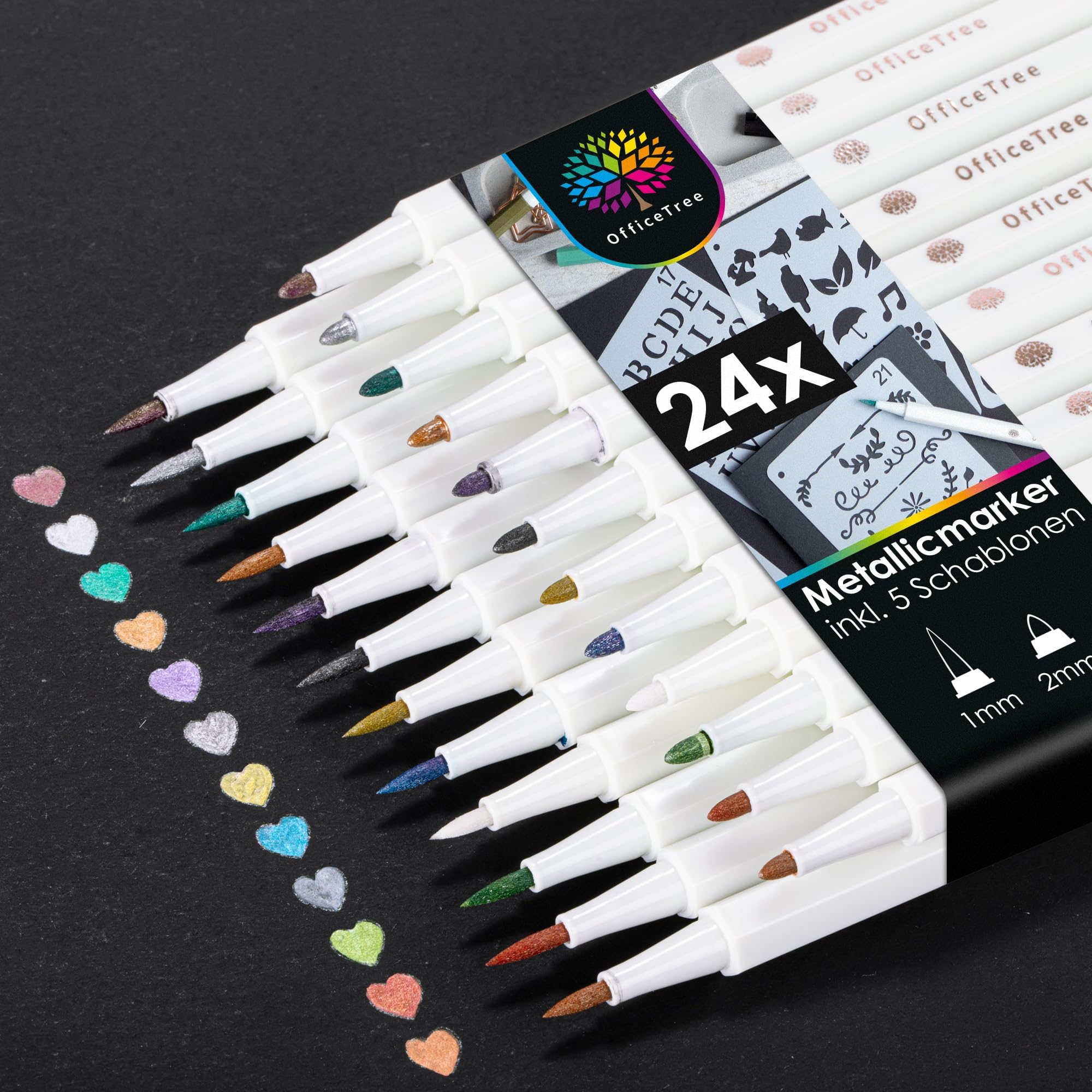 Jewan Metallic Marker Stifte Set, 15 Farben Metallic Stifte für Fotoalbum Stifte Gästebuch