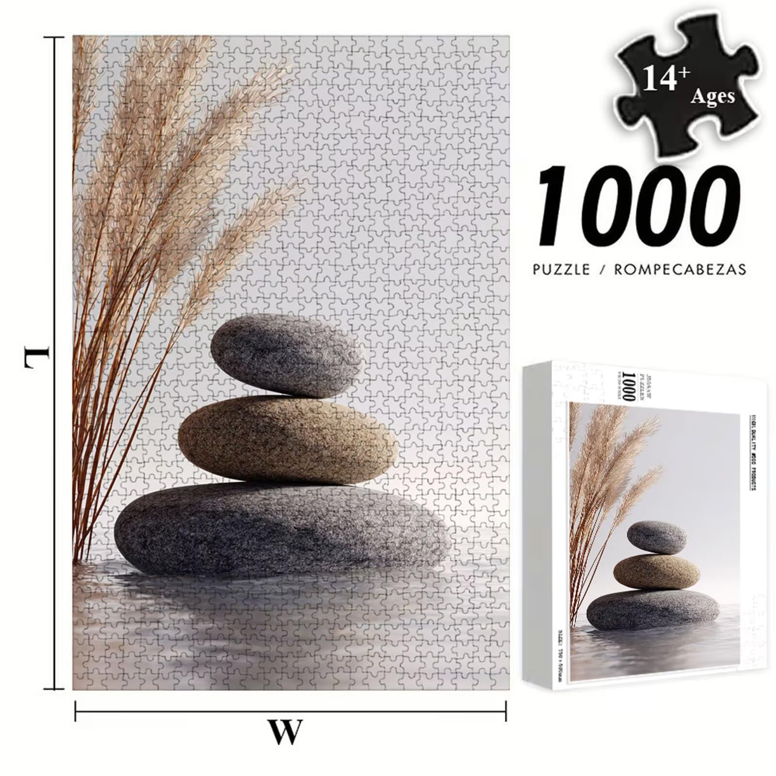 Puzzle 1200 Piezas Adultos Paisaje & Piedra, Rompecabezas con Letras Traseras y Póster, Pasatiempo Antiestrés, Decoración de Pared, Regalo Decorar Mujer Hombre 75 x 50 cm (14 Años +) P3#1293