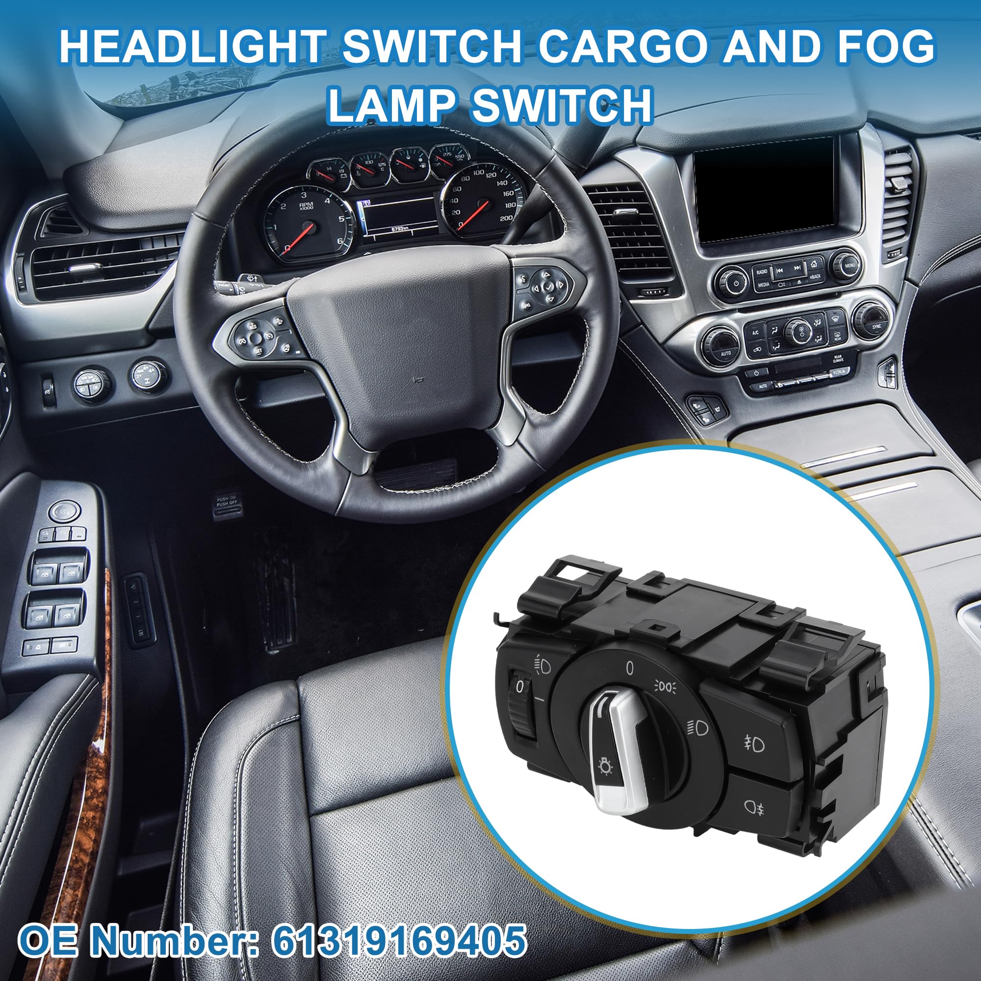 A ABSOPRO Interruptor De Faros Con Antiniebla Para BMW 128I 08-13 1pc | 61319169405, Negro, Plástico, Metal, 12 Pines, Para BMW 135I 08-13, 323I,325I,328I,335I 07-11, 328XI,335XI 07-08, X1 10-15