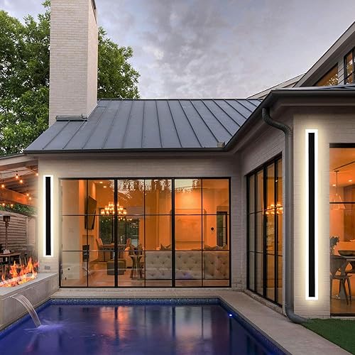 Miniatura 2 de EasyParner Luces de pared largas para patio al aire libre, 67 pulgadas, luces LED de pared para exteriores, 6000 K montadas en la pared, luz de