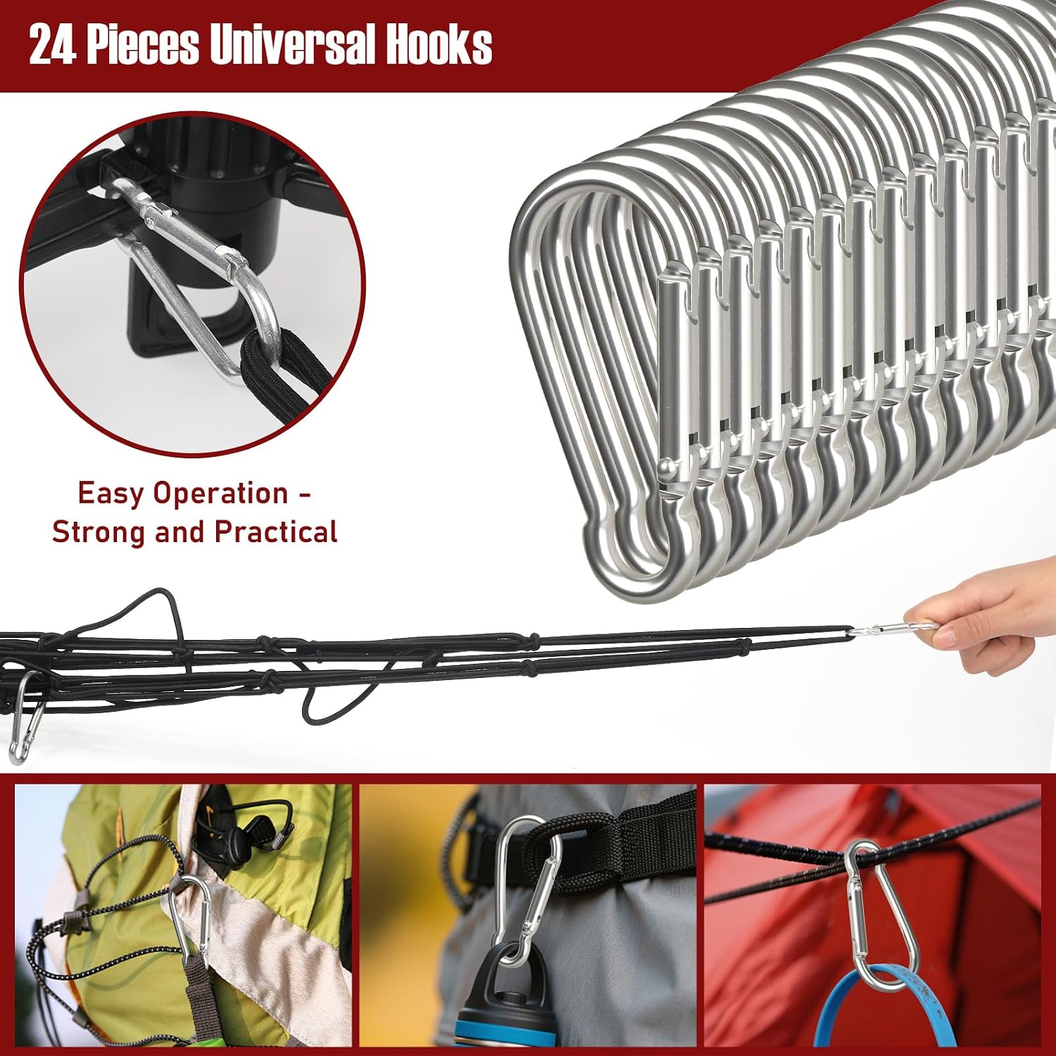 2 Pack Cargo Net for Pickup Truck Bed, 4' x 6' Heavy Duty Bungee Mesh, Simple Car Cargo Mesh Organizer with 24 Hooks Suitable for Pickup Truck Bed, SUV, Small Trailer Cargo