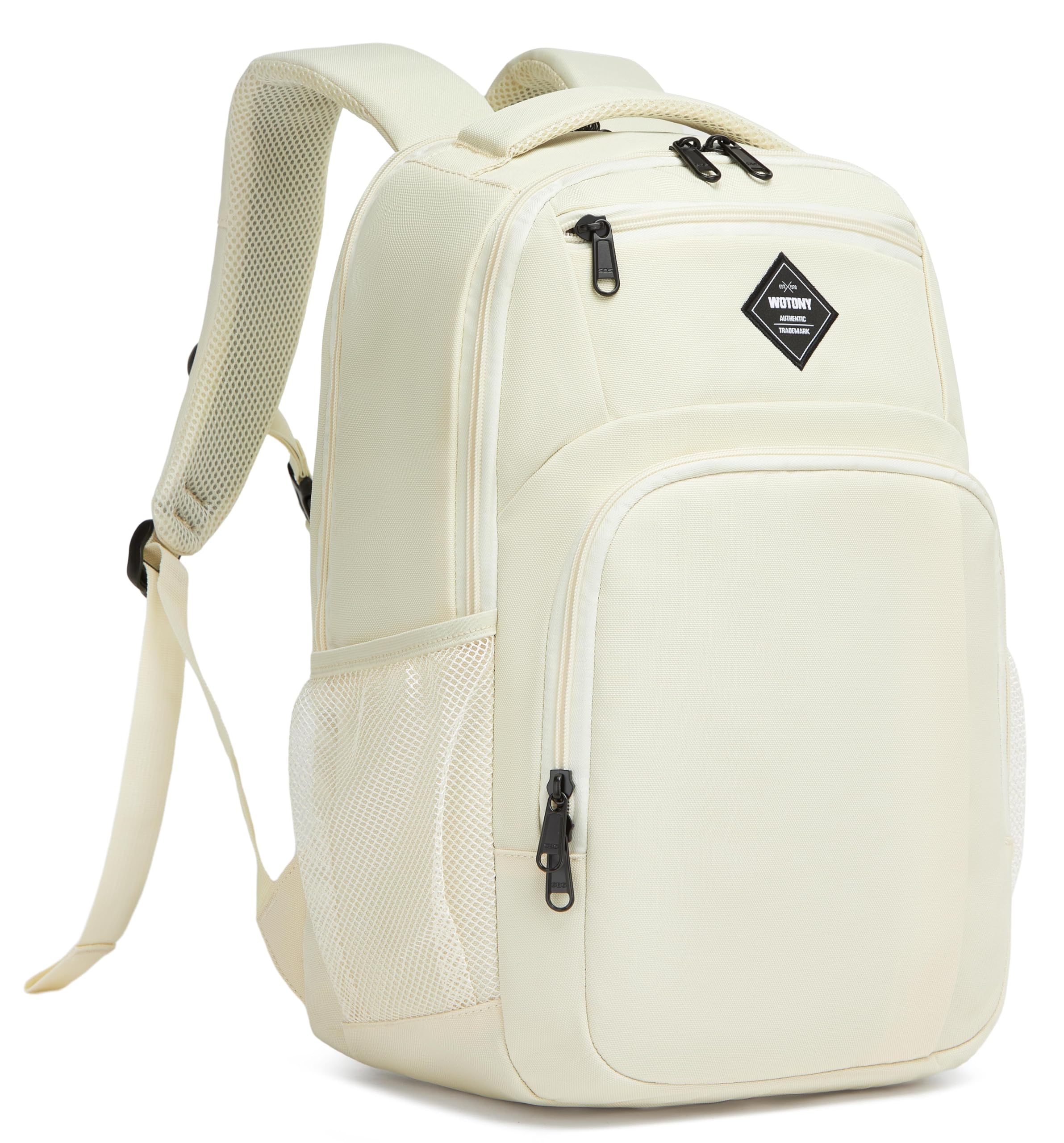 Wotony Laptop Backpack 15.6 inch Women Men Business Travel Backpack,Work College,Casual Daypack Travel Essentials, Beige, 17", Travel Backpack