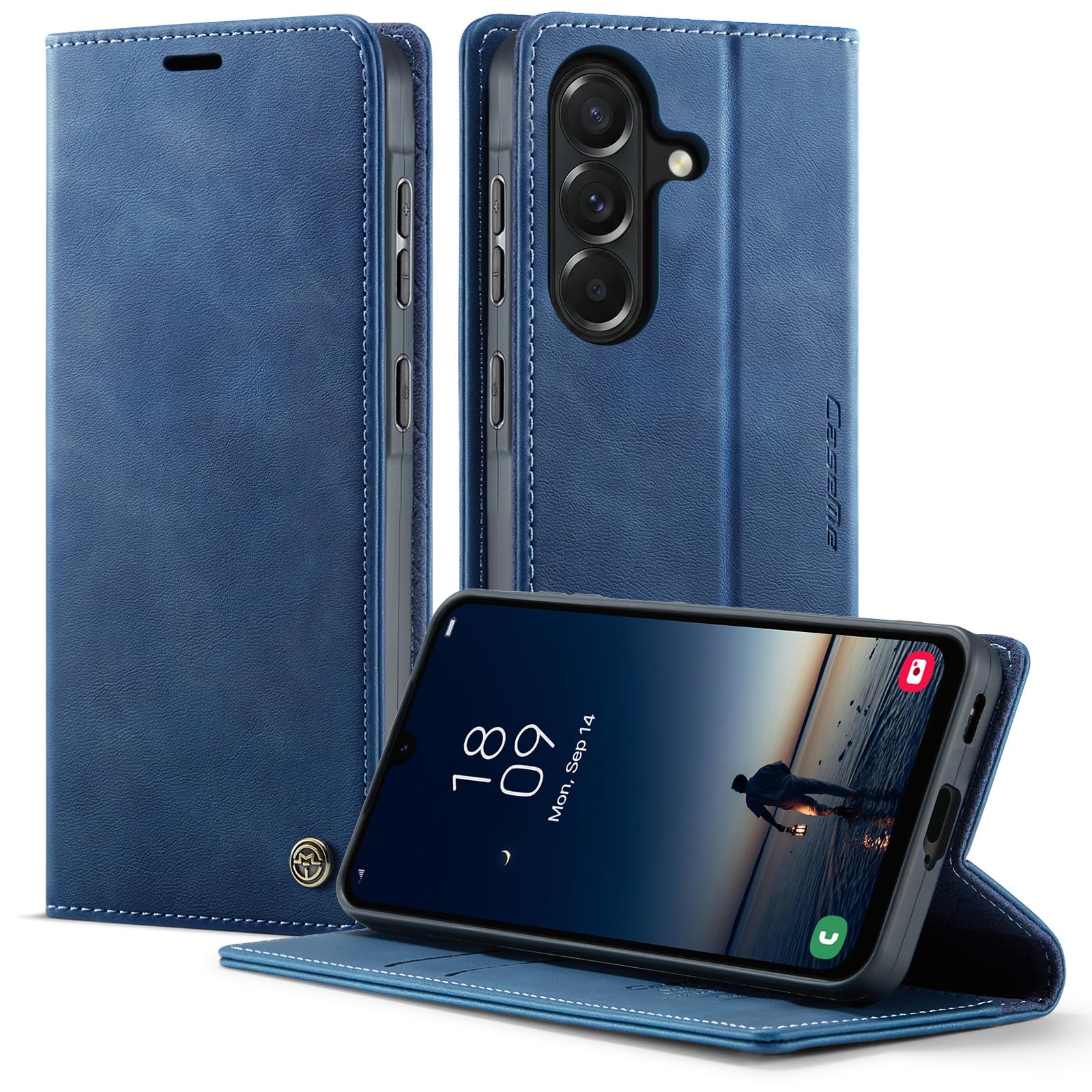 owlhold hülle für iPhone 16/17 Premium Weiches Vintage-Nubukleder klapphülle
