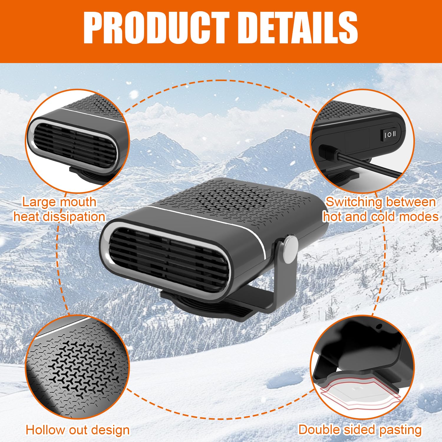 Calentador De Coche, Calentador Portátil para Coche, Calefactor Coche Mechero, 2 En 1 Calefactor para Mechero Coche, 150W Calefactor De Coche, Apto para autocaravanas, caravanas, Camiones, turismos
