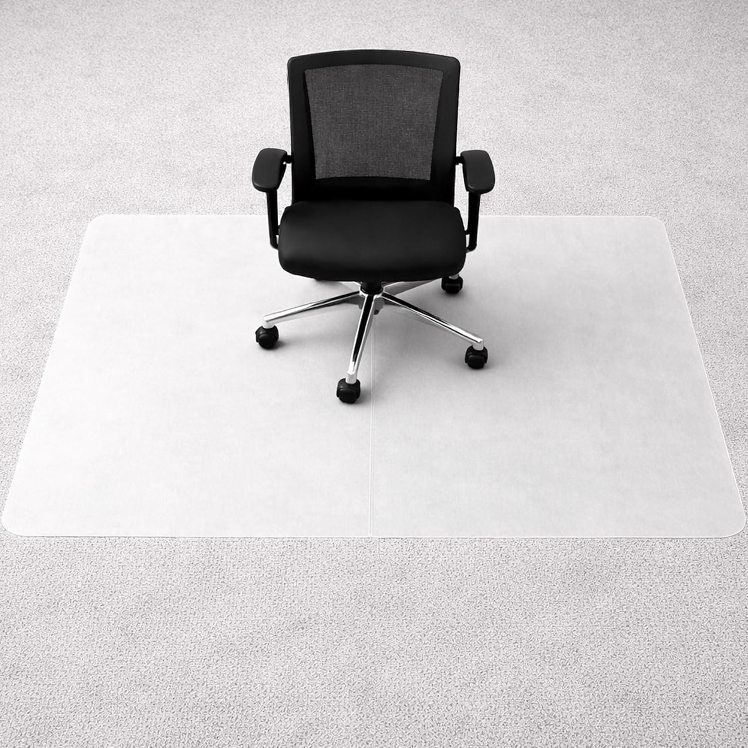 Marvelux Polypropylene Foldable Chair Mat for Low Pile Carpets and Carpet Tiles (up to 1/4" Thick), 35.5" x 46" White Office Carpet Protector, Rectangular, Eco-Friendly, Multiple Sizes