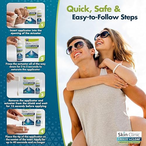 Miniatura 8 de Skin Clinic FREEZE 'n CLEAR™ Removedor de verrugas avanzado, resistente a las verrugas, suave con la piel, (12 aplicadores de precisión)