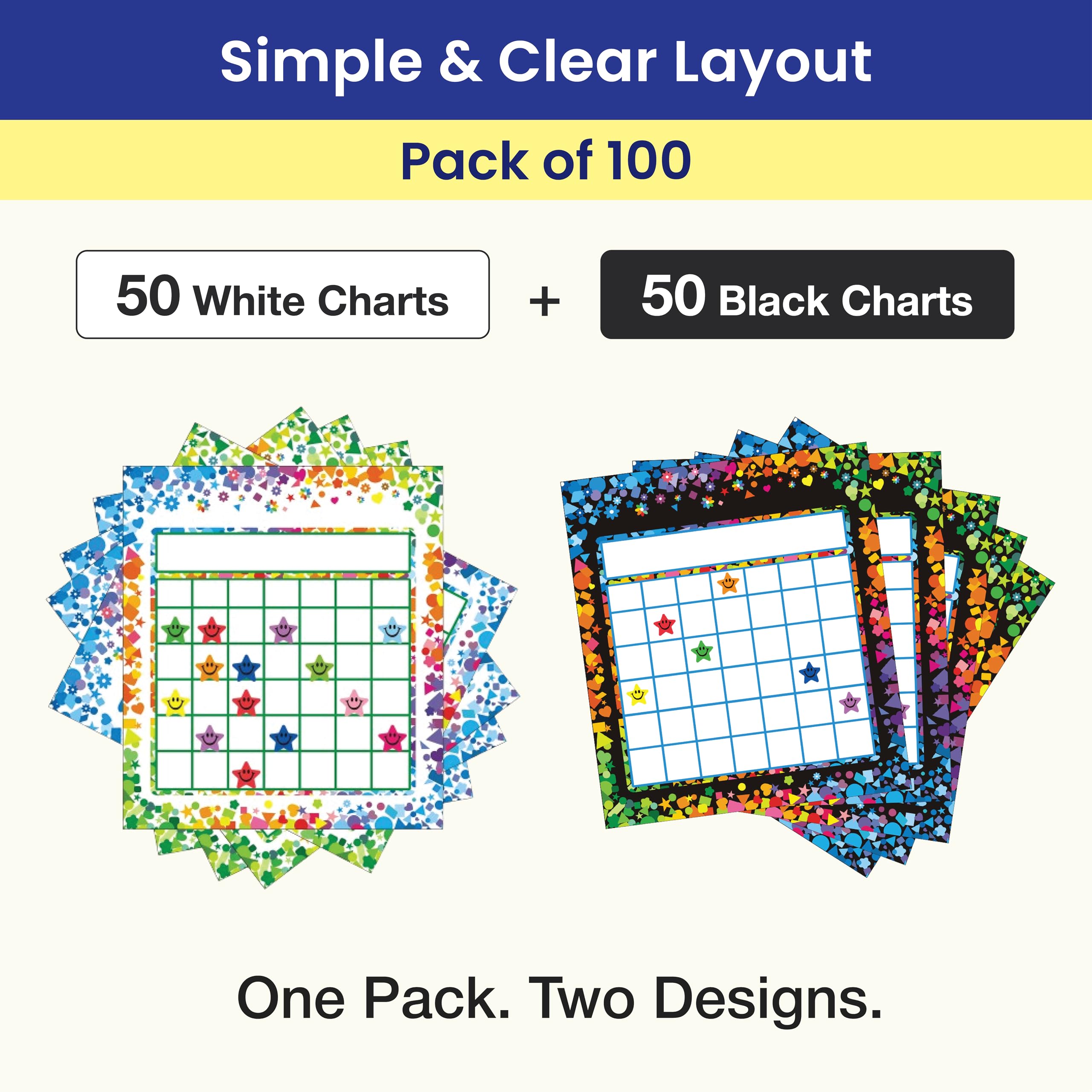 Reward Chart for Children Behaviour, 100 Charts with 3000 Star Stickers - Image 2