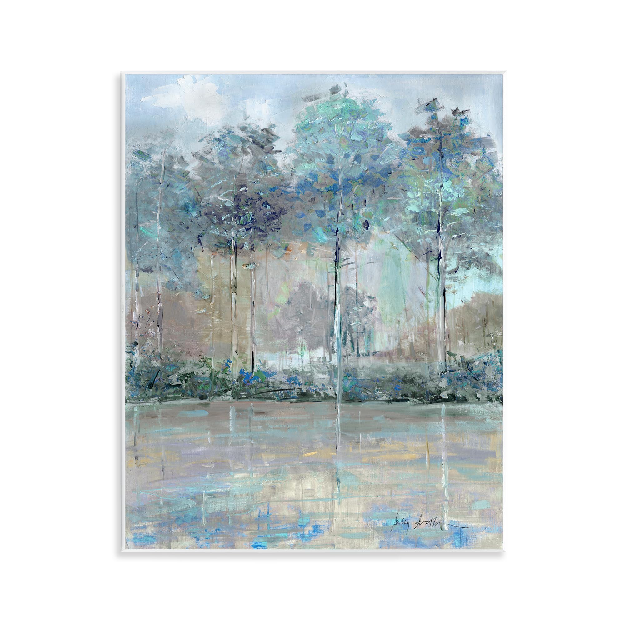Stupell Industries Serene Forest Water Reflection 'Subdued Expression Of Trees', Wall Plaque Art, 11 X 14 Inches, Easy To Hang And Sturdy, Made In Usa, By Sally Swatland