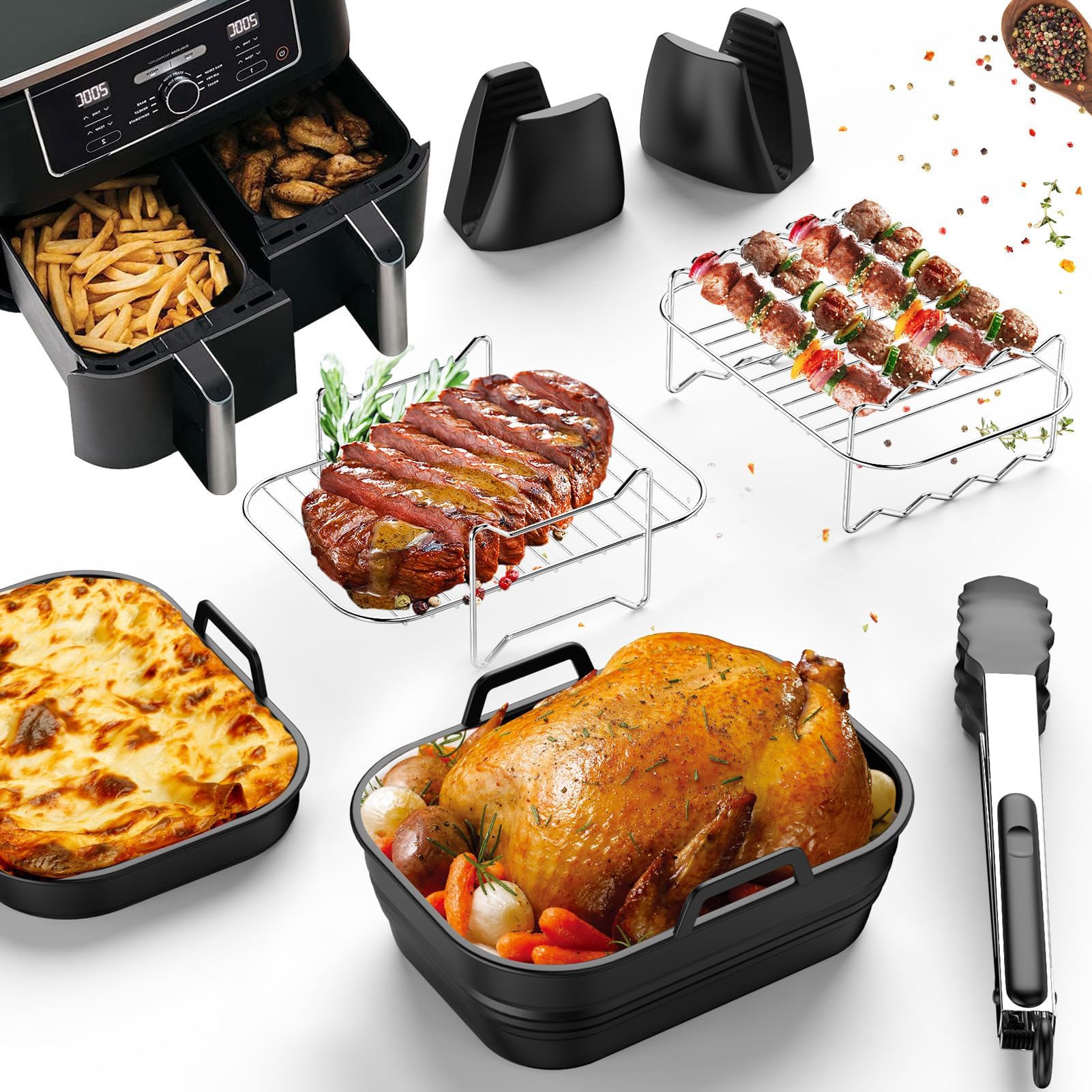 Silikonform Heißluftfritteuse CNMTCCO 2 Stück Airfryer Zubehör Für