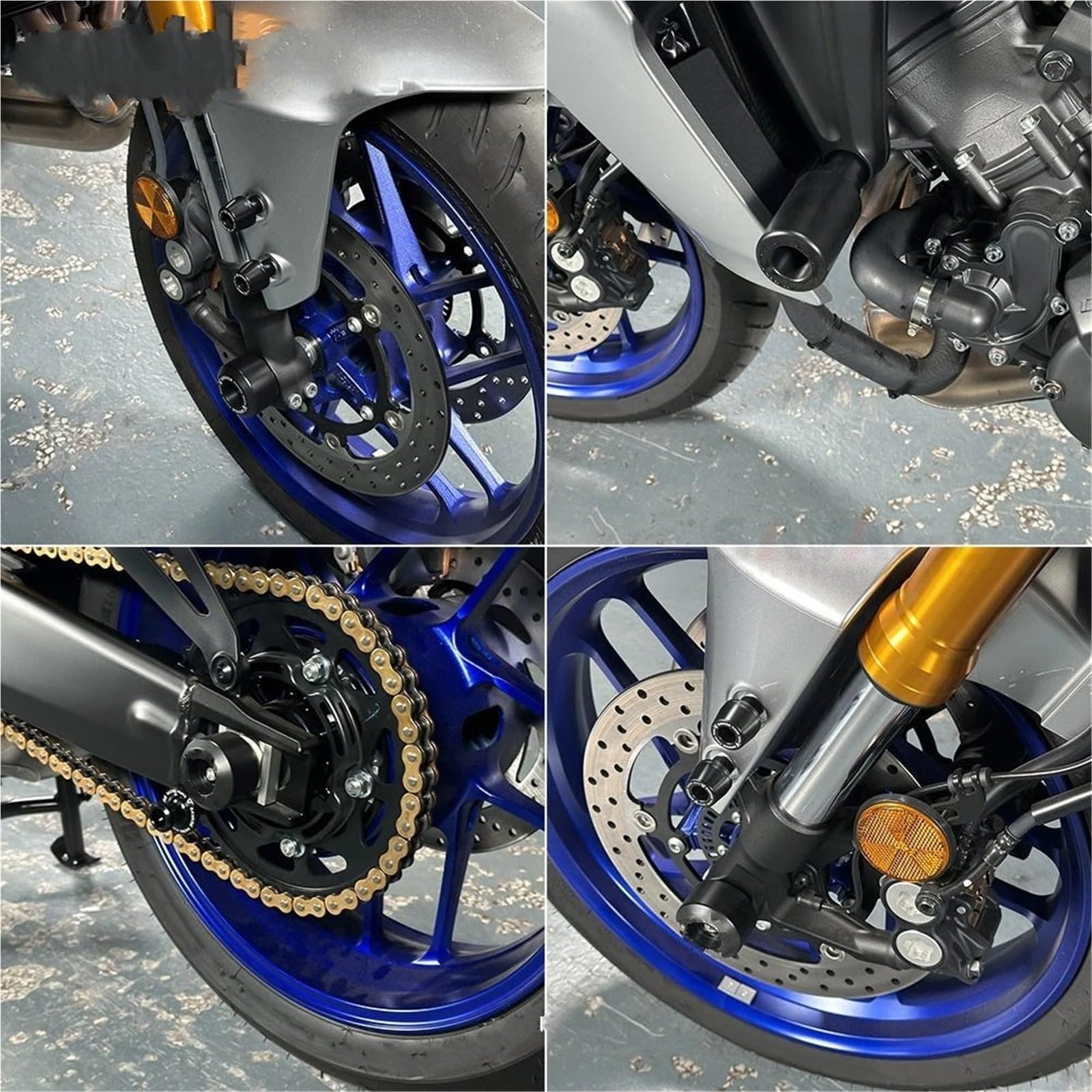 Przednie tylne koło oś widelca suwaki Pasuje Do Tracer 9/GT Y-AMT 2025 Widelec Osi Crash Suwak Rama Suwaki Szpule Wahacza Śruba Stojak Piasta(Complete Set Slider)