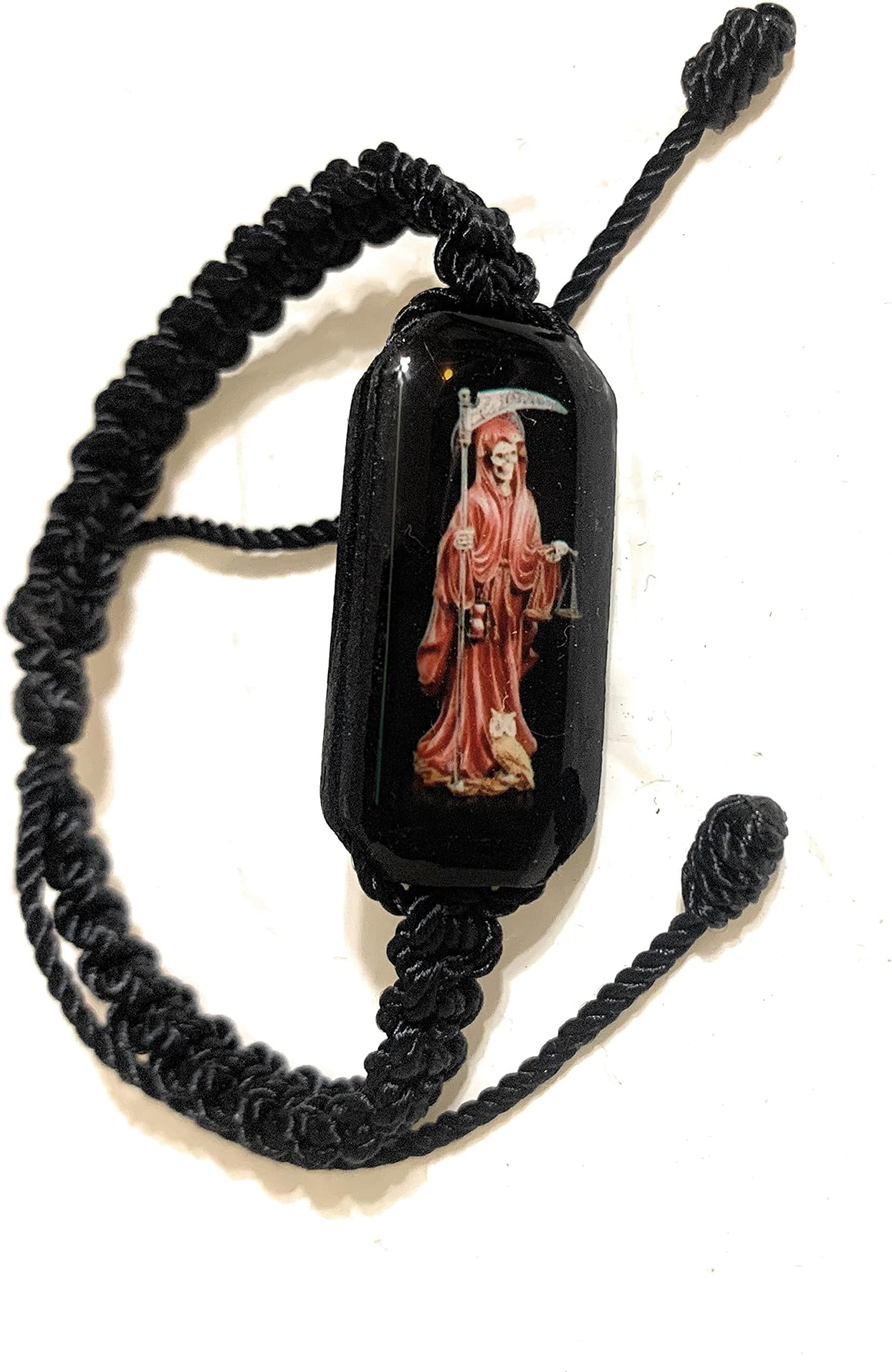 Chavarrieta Black Thread Bracelet Pulsera Roja de hilo de la Santa Muerte, Glass beads, not