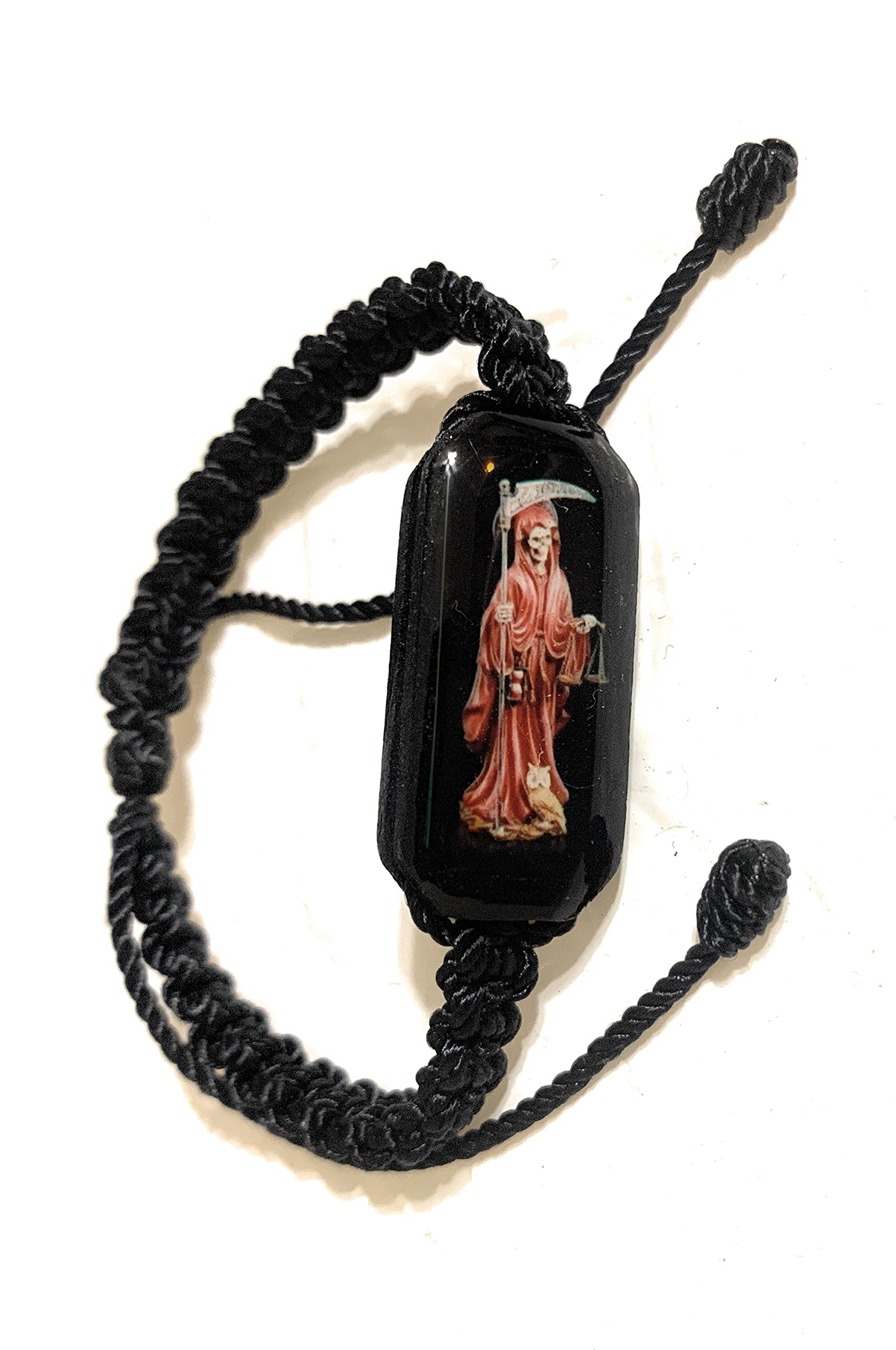 Chavarrieta Black Thread Bracelet Pulsera Roja de hilo de la Santa Muerte, Glass beads, not