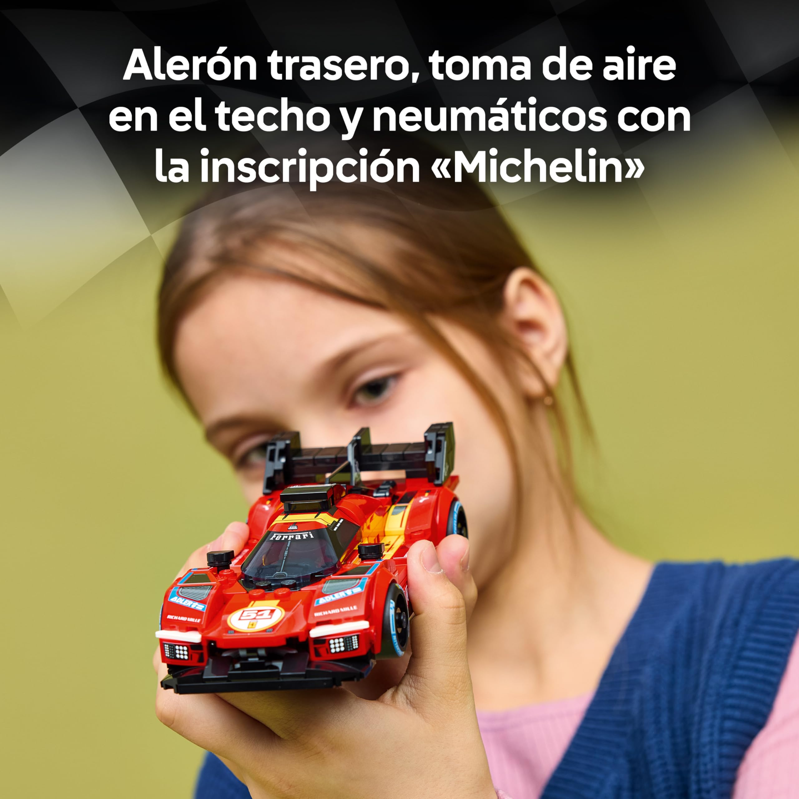 LEGO Speed Champions Ferrari 499P Coche de Carreras de Juguete - Kit de Maquetas con Minifigura de Piloto Coleccionable - Merchandising Deportivo - Regalo para Niños de 9+ Años y Fans - 77261