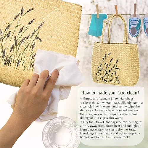 Miniatura 5 de GaiaMade Set of 2 Seagrass Market Basket Woven Bag Reusable Tote Bag Hanging Storage Basket for Shopping Storage Decor Travel