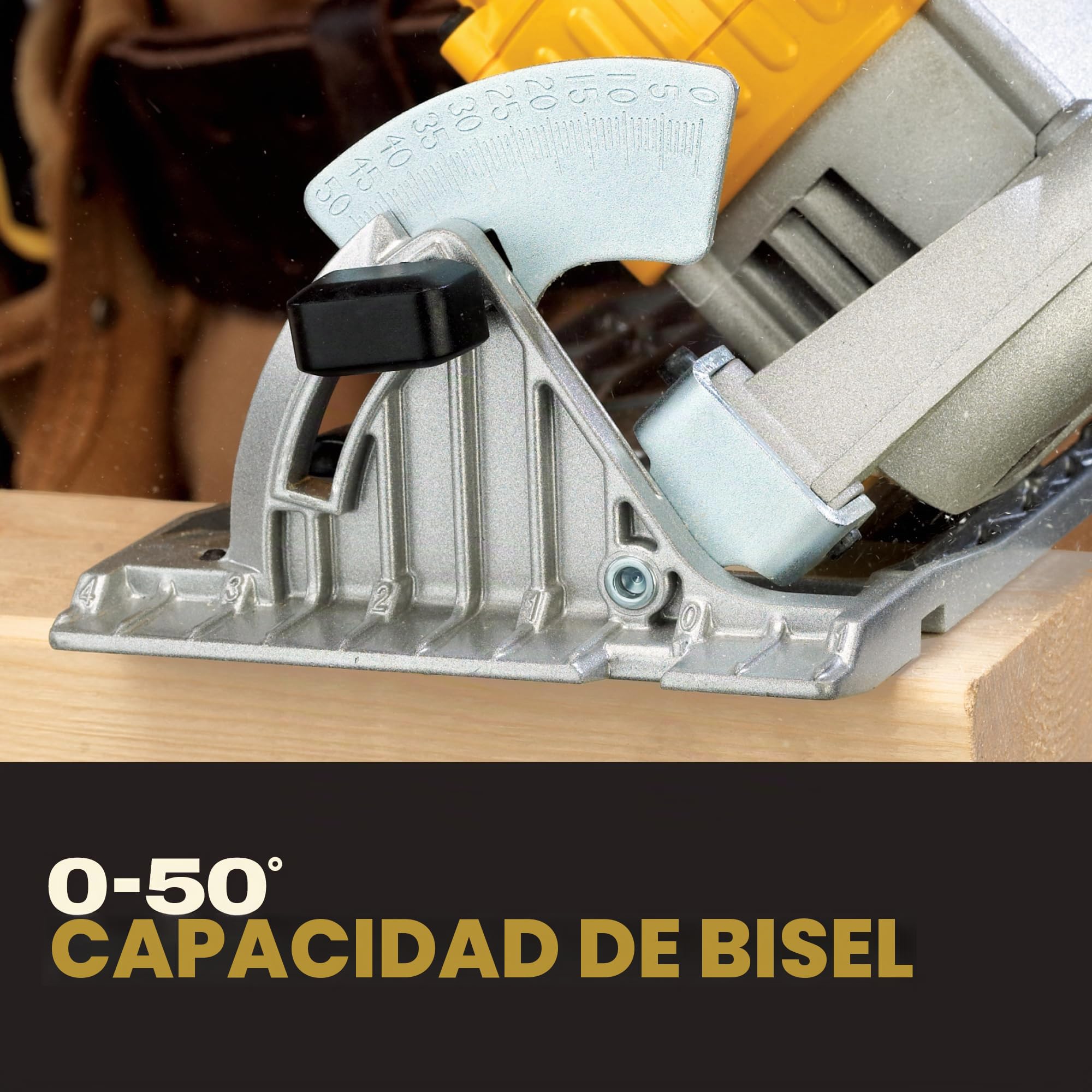DEWALT Sierra circular de 20 V máximo, hoja de 6-1/2 pulgadas, motor de 460 MWO, capacidad de bisel de 0-50 grados, solo herramienta desnuda (DCS391B)